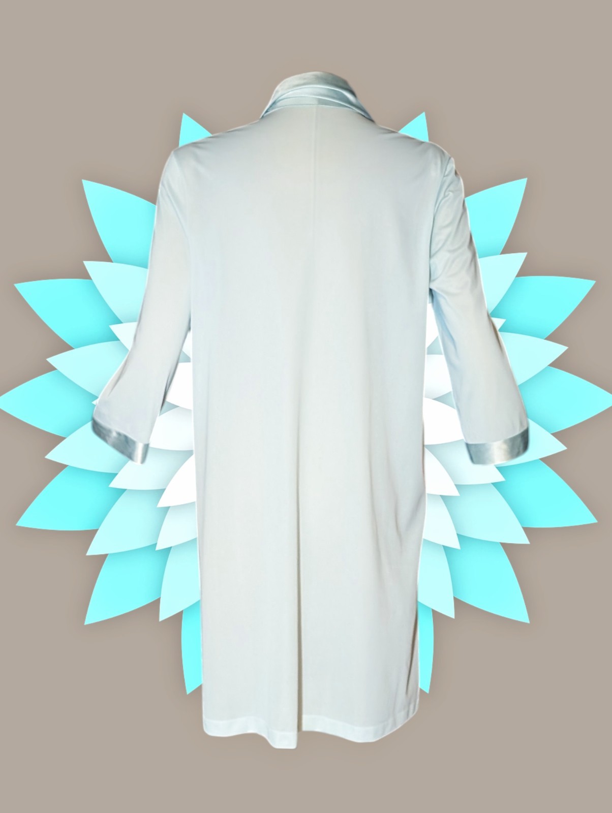 VANITY FAIR Button Up Nightgown FLORAL Aqua Blue Nylon EMBROIDERED Women’s 34