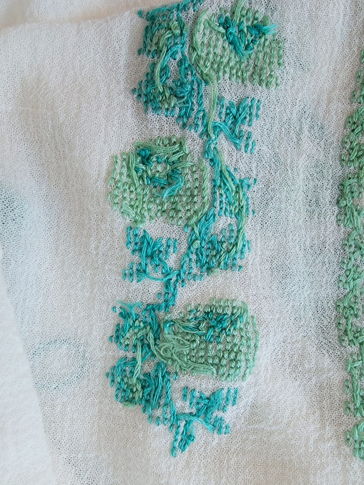 Vtg Authentic Hungarian Hand Sewn Floral Embroidered Long Sleeve Peasant BLOUSE