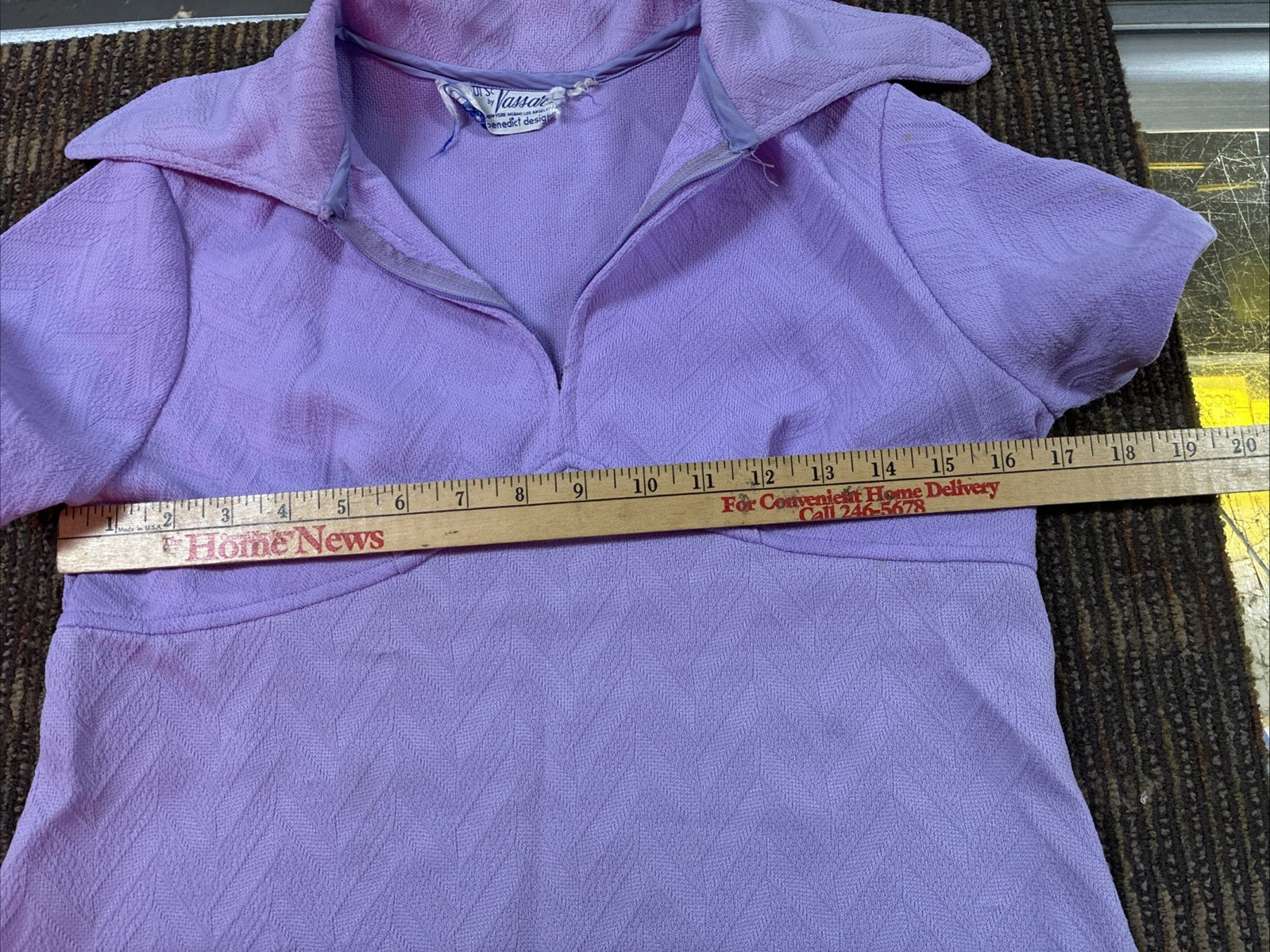 Vintage 50s 60s Juniors by Vassar Lilac Purple Mini Dress APPEARS a Size SMALL