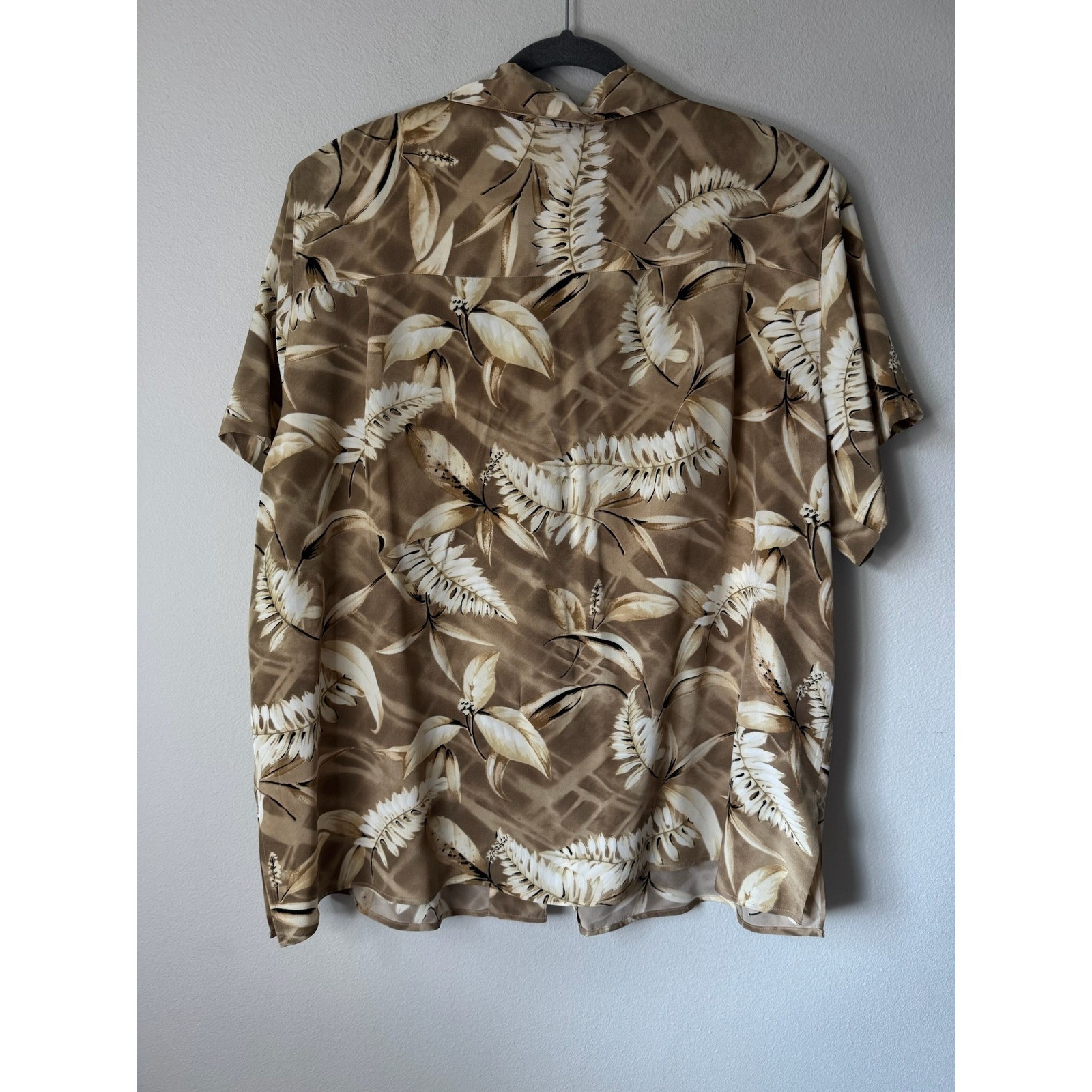 Allison Taylor Woman Vintage 100% Silk 2pc Set Tropical Leaf Shirt 2X Skirt 1X