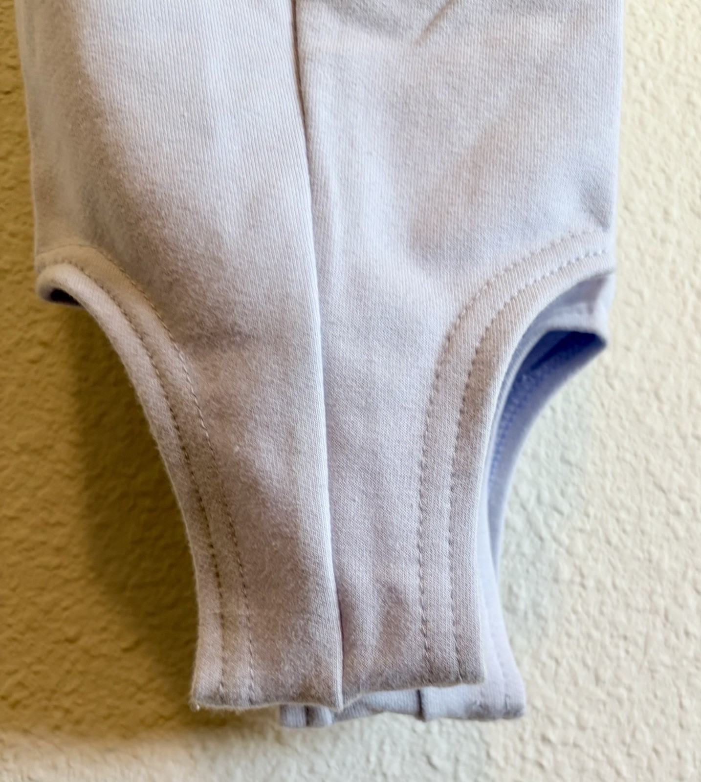 VTG 80s Pastel Blue stretch Stirrup Pants, Pull on, High rise Pleated, Pockets S