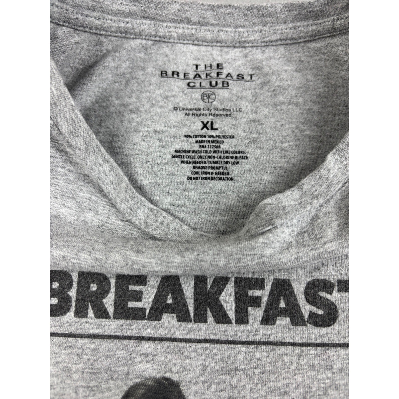 The Breakfast Club Shirt XL Gray Graphic Tee Womens Class of 1985 Movie 80s Vtg