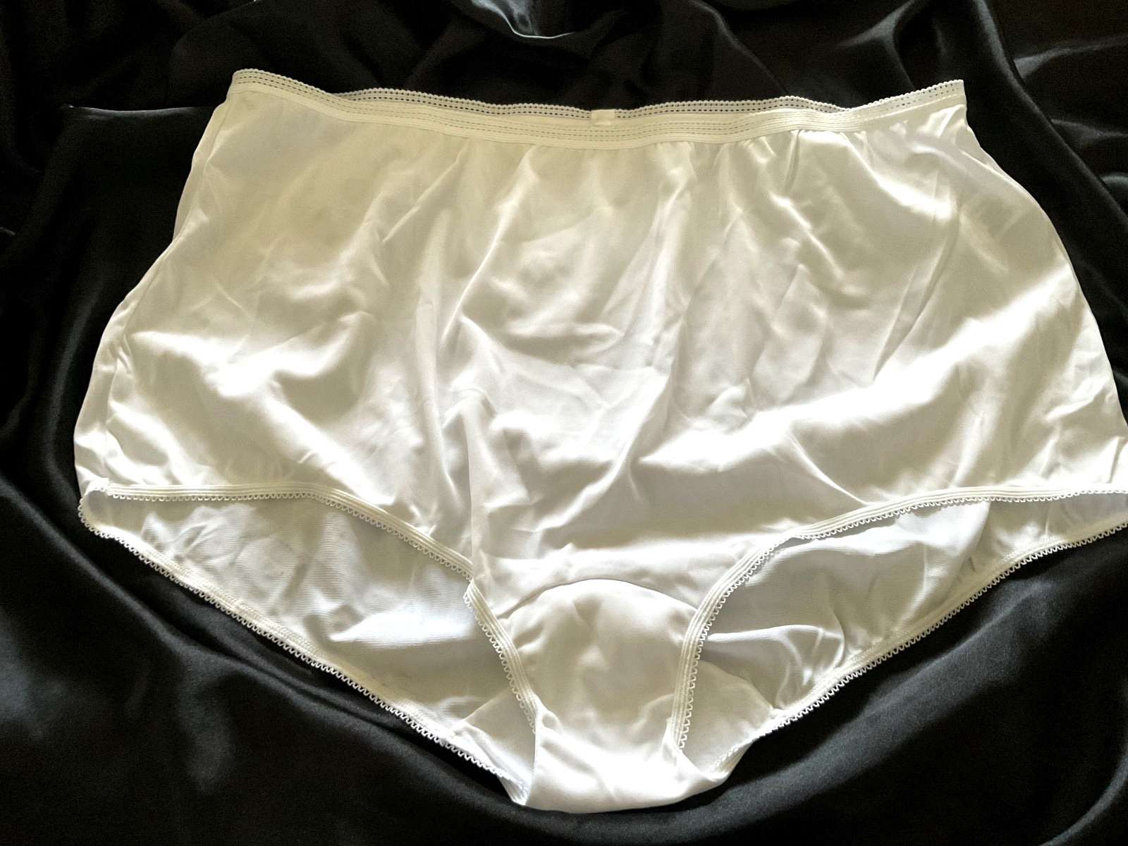 VTG Sears Panty Briefs Silky White Mushroom Gusset Panties Size 11 Granny Pantie