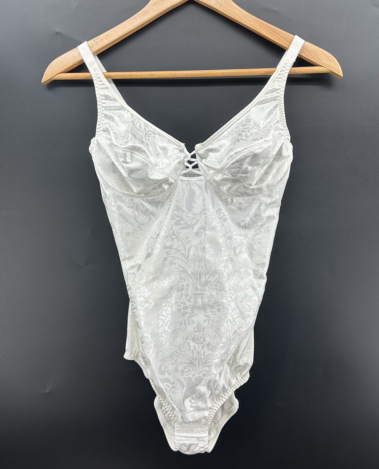 Vtg Vanity Fair Bodysuit Unitard Sz 36 C Lingerie One Piece Coquette Fairy AA32