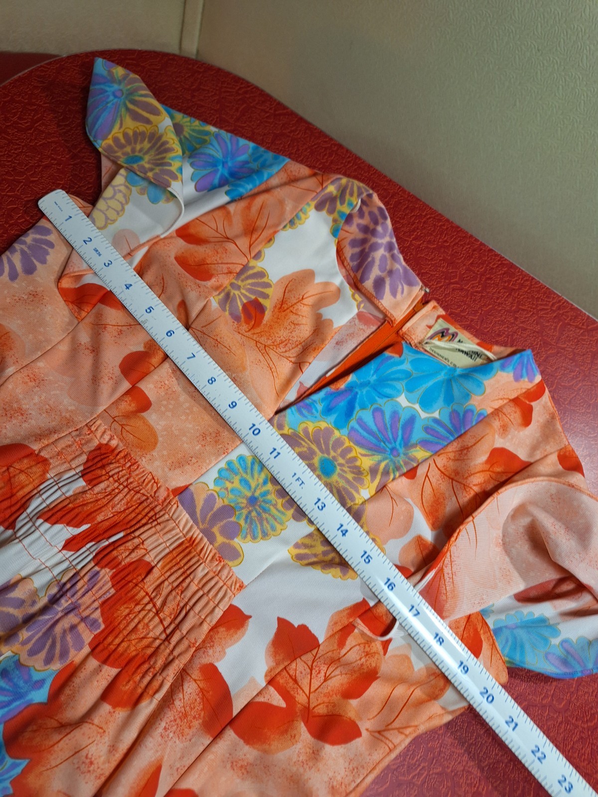 True VTG 1970s MALIHINI HAWAII Mid-century Mod Polyester Maxi Dress Muu Muu L