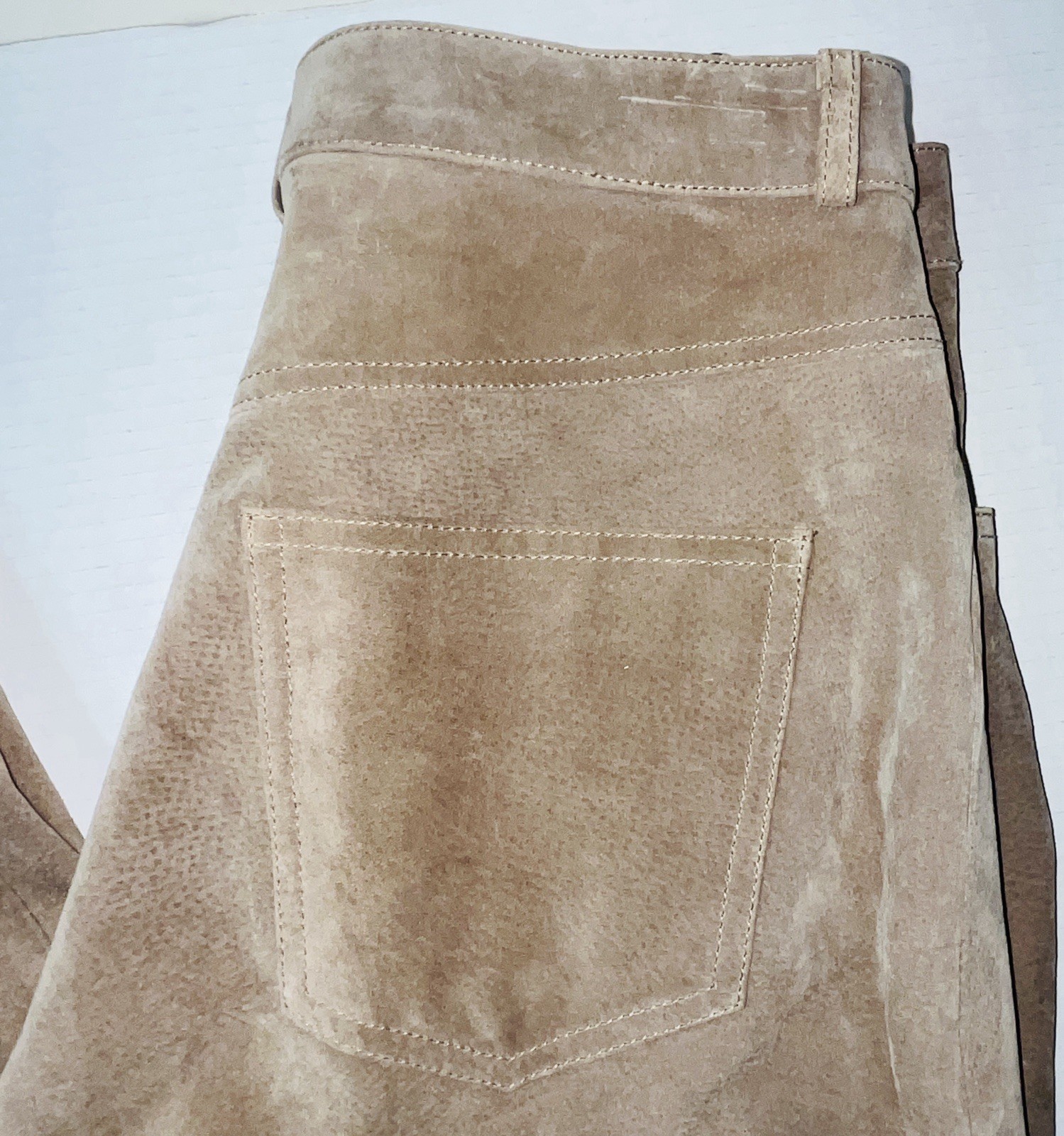 Vintage NWT Suede Jeans Women’s 28 Tan Taupe Luxury Western 80s BritPop Boho Art