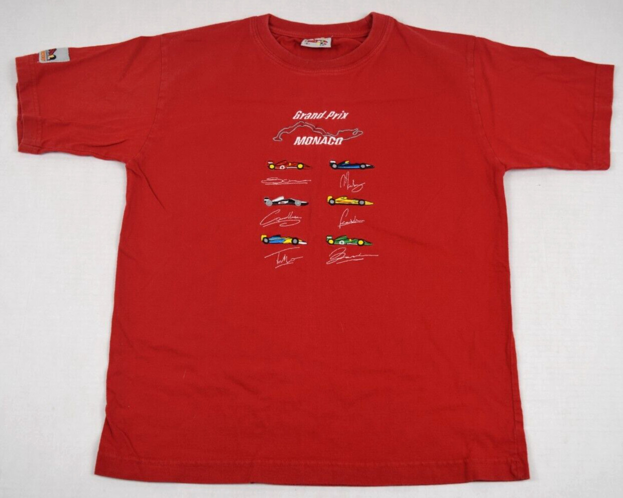 Vintage T-Shirt Grand Prix Monaco Size S 90s Vibrant Red Signature Race Cars Red
