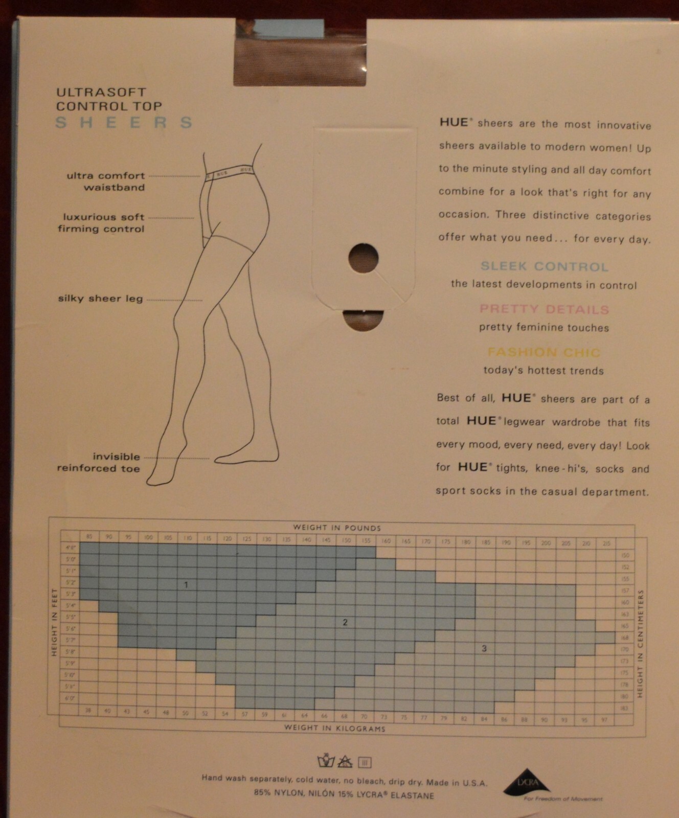 Hue Ultra Soft Control Silkiest Control Top Pantyhose S/M/L Navy Beige (DD20)