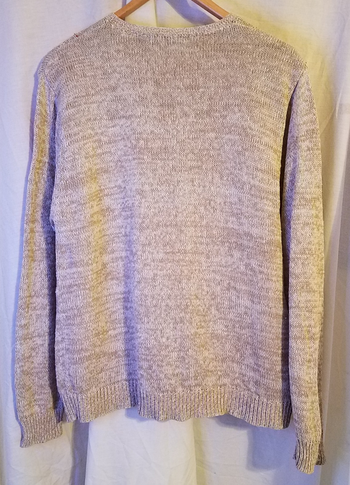 Ashley Hill Vintage 90s Christmas Sweater LG Snowman Chunky Knit Cotton Cardigan