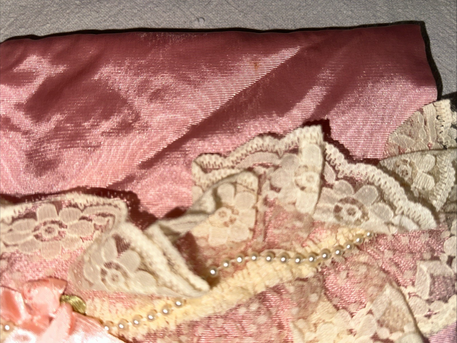 Vintage Victoria’s Secret Satin Taffeta Lingerie Bag And Gold Label Tap