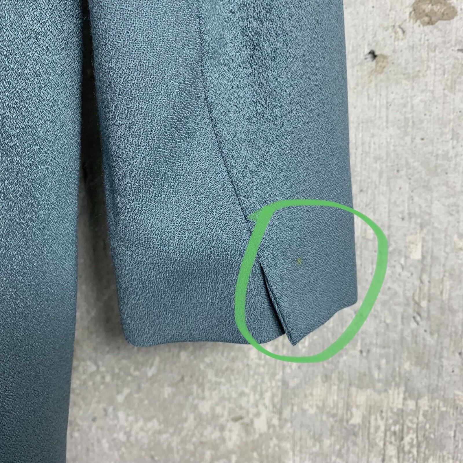 Vintage Size 10 Suit Jacket Blazer Saville Wool Blend Button Up Sage Blue