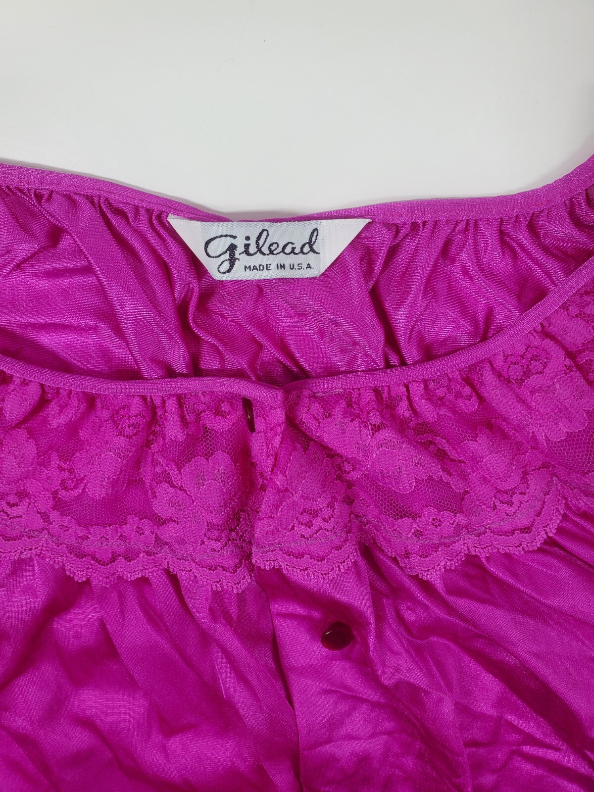 Vintage Gilead Nylon 2 Piece Lounge Pajama Lace Trim Pant Set Size 40