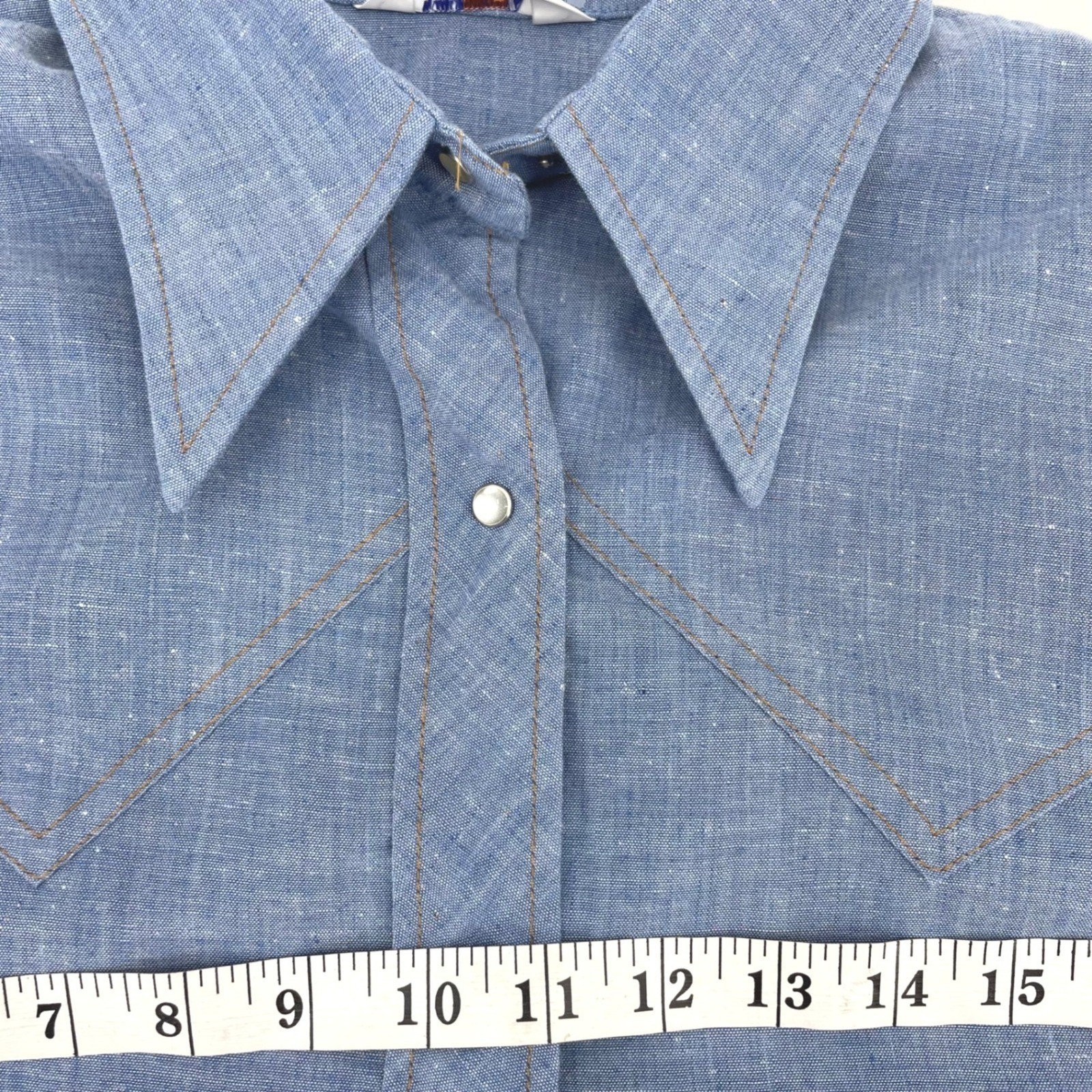 Vtg 70s Levis For Gals Western Shirt Looped L Tag Pearl Snaps L 20″ PTP Rare