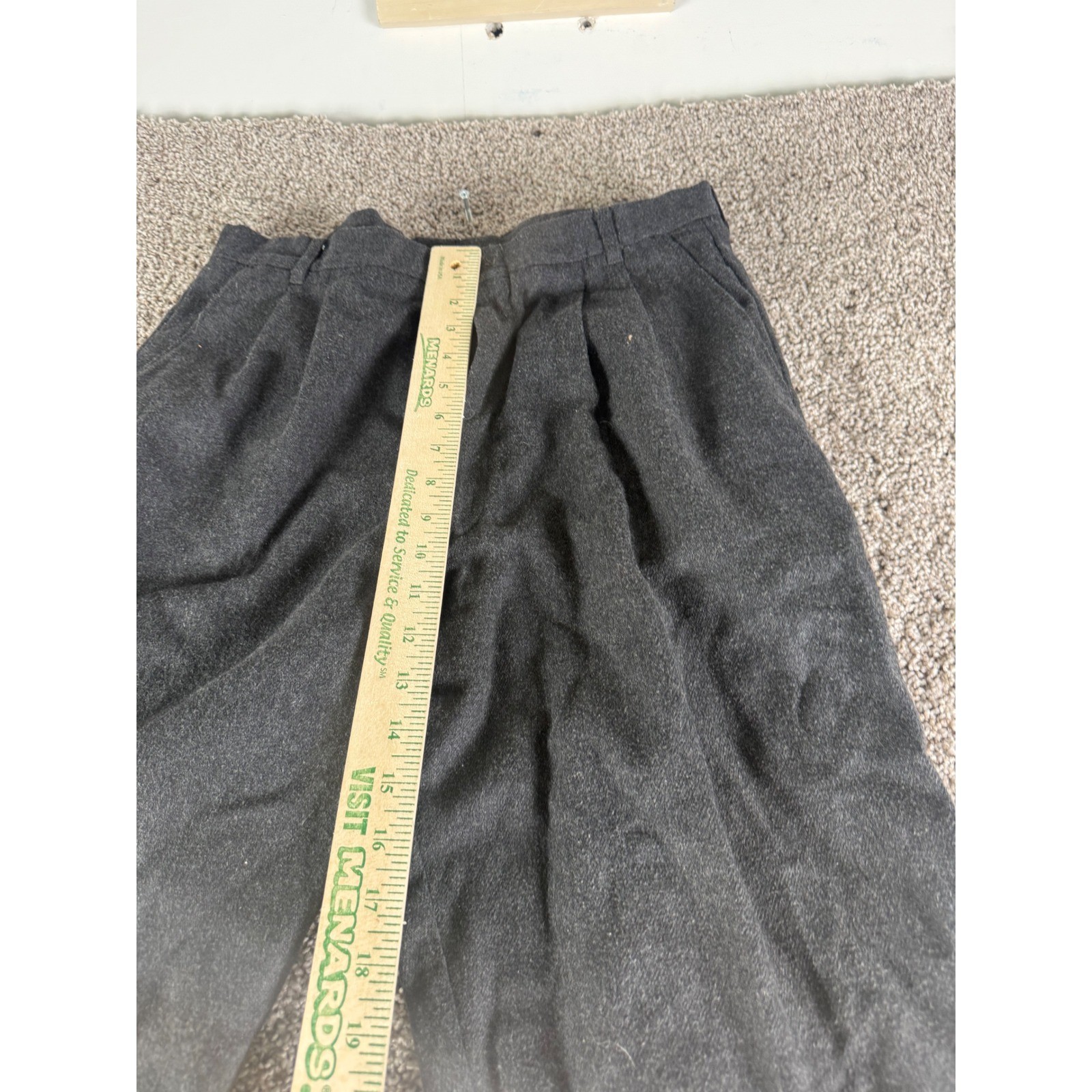 Vintage Cotler Grey Pleated High Waist Trousers Dark Charcoal Tapered Leg USA