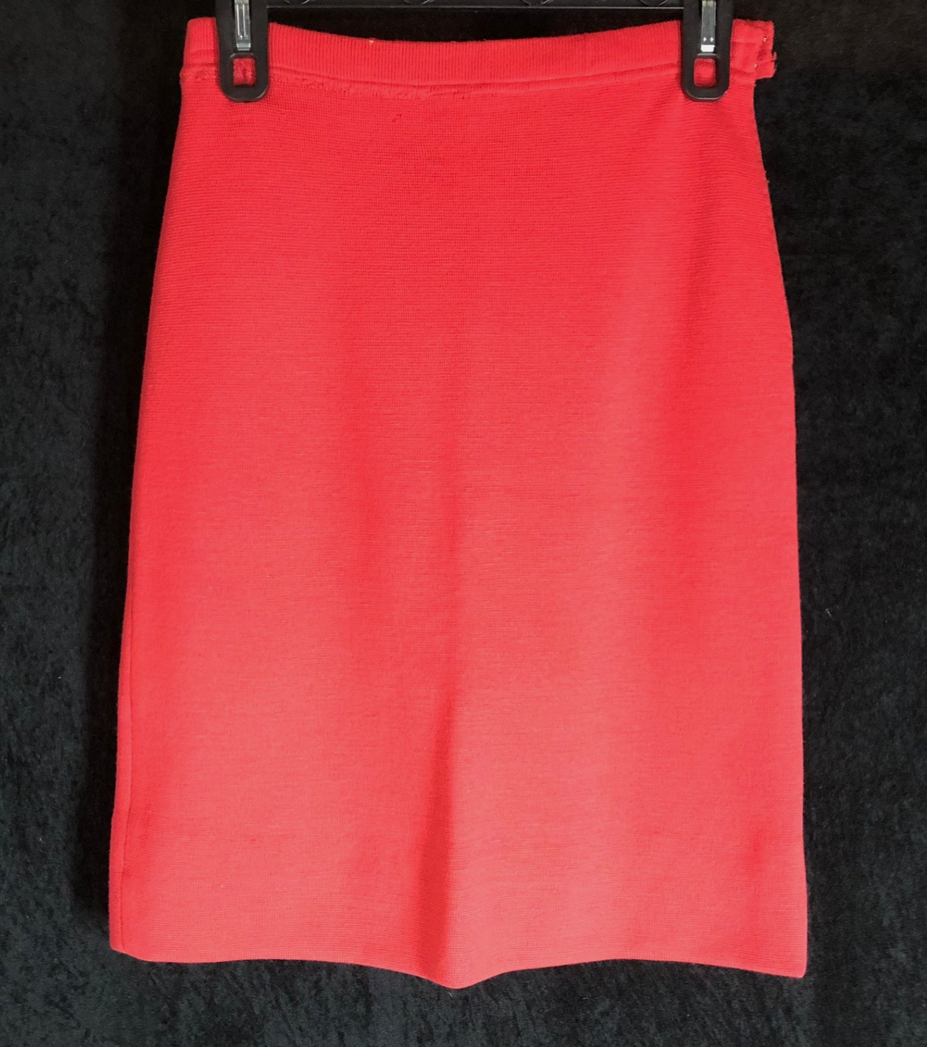Vintage 1960s Cadillac 100% Wool Knit Coral Sweater Skirt 3 pc Set sz 10 Italy