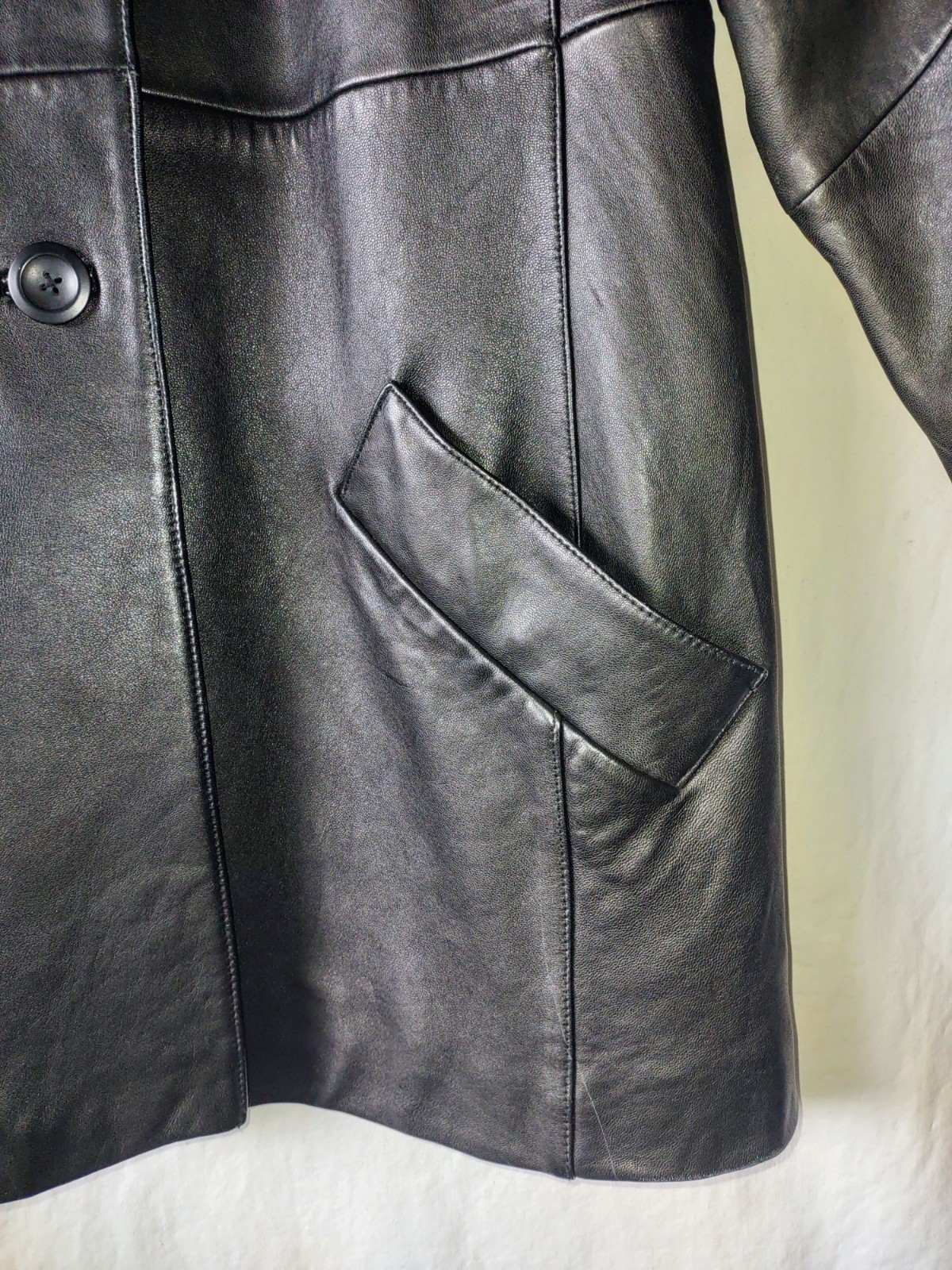 VALERIE STEVENS PETITES Leather Coat Size M NEW ZEALAND LAMBSKIN Vintage Soft