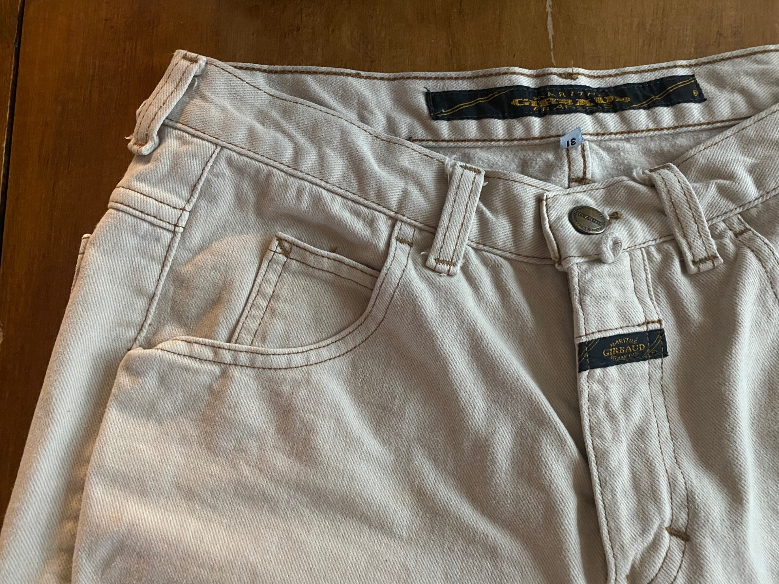 Vintage GIRBAUD Jeans from Marithe Francois Girbaud TAN CREAM Size 31