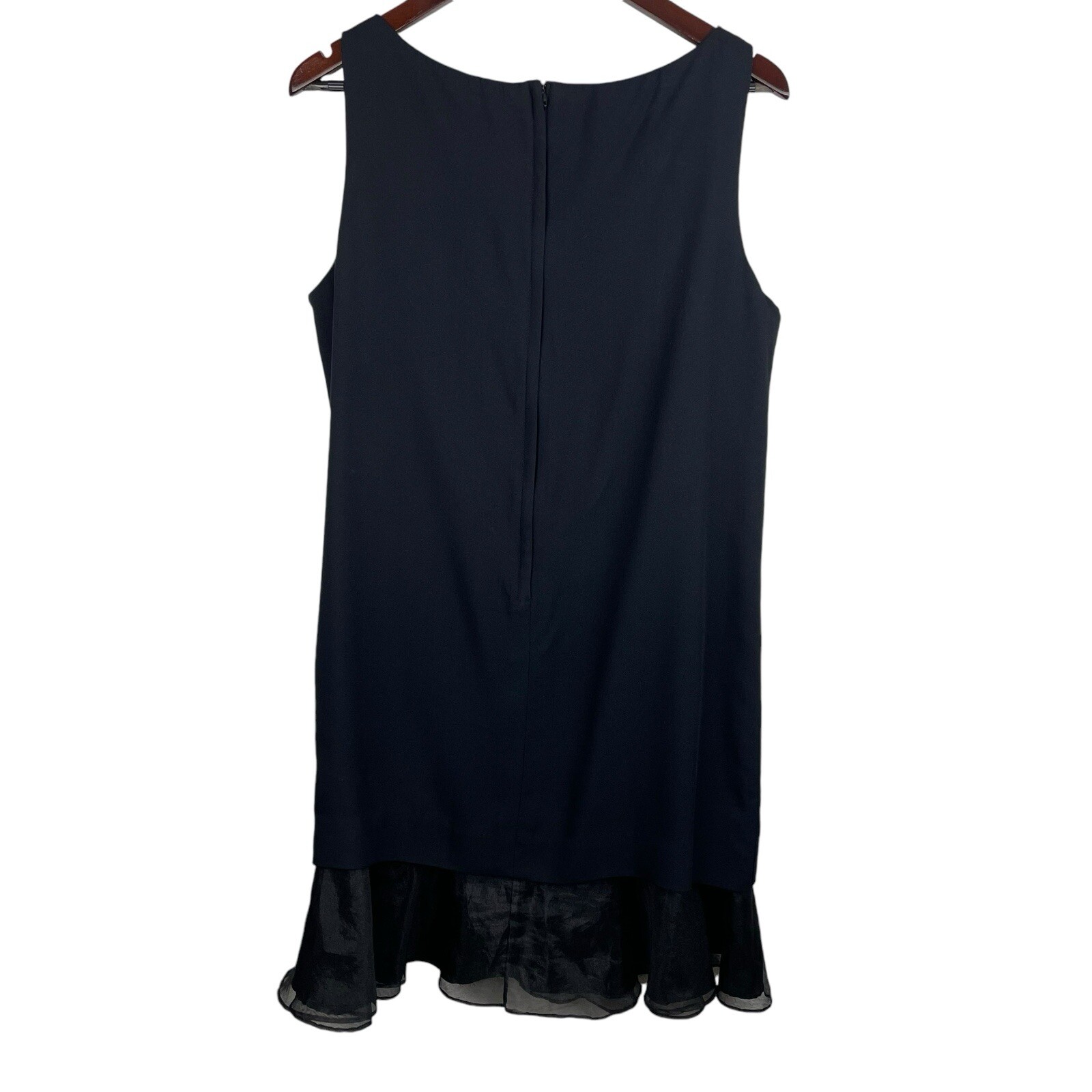 Ambria Vintage Size 14 Black Sleeveless Crinoline Hem Party Dress Retro USA Film