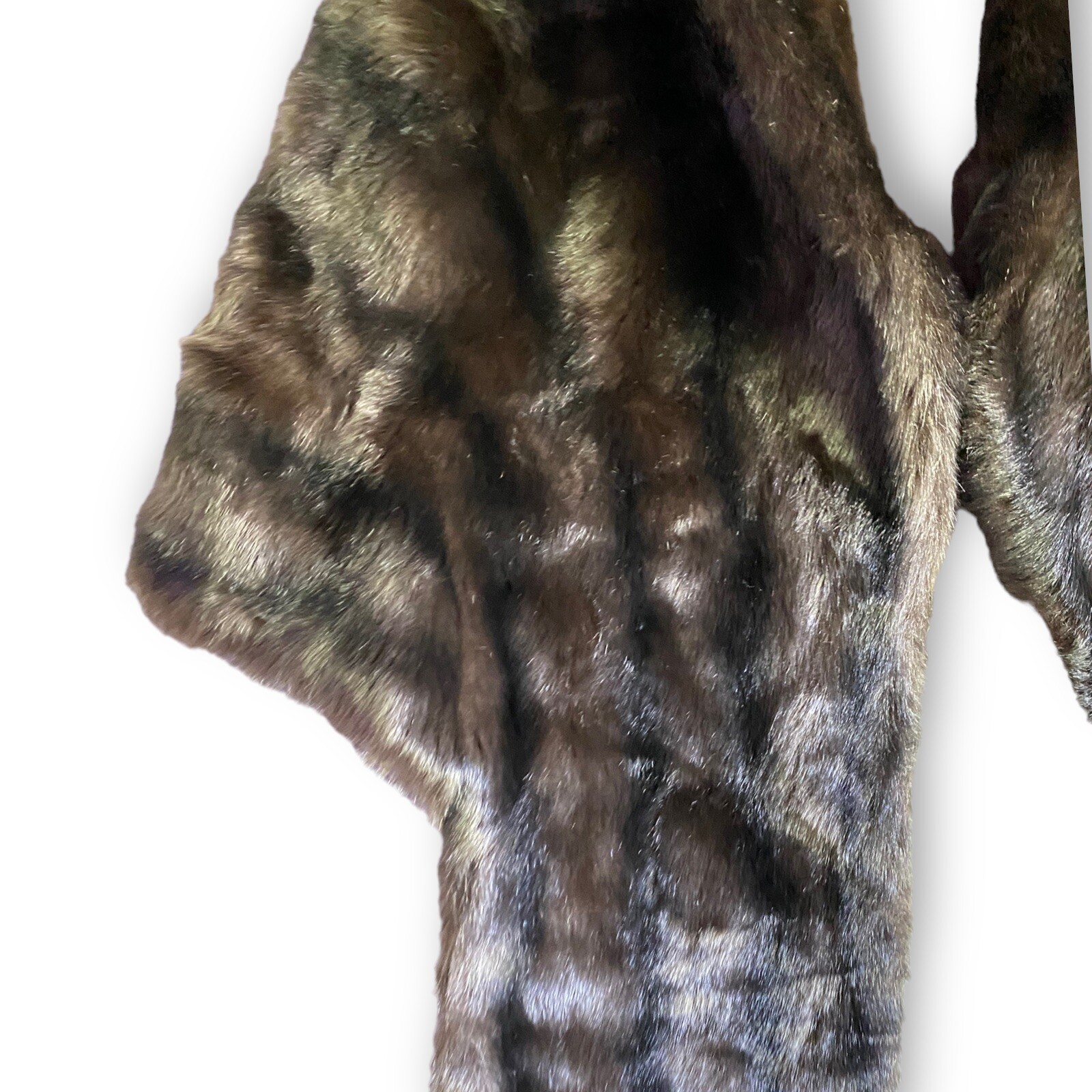 Vintage Caplet Shrug Faux Fur Brown Cape Medium Large 1950s Made In The USA