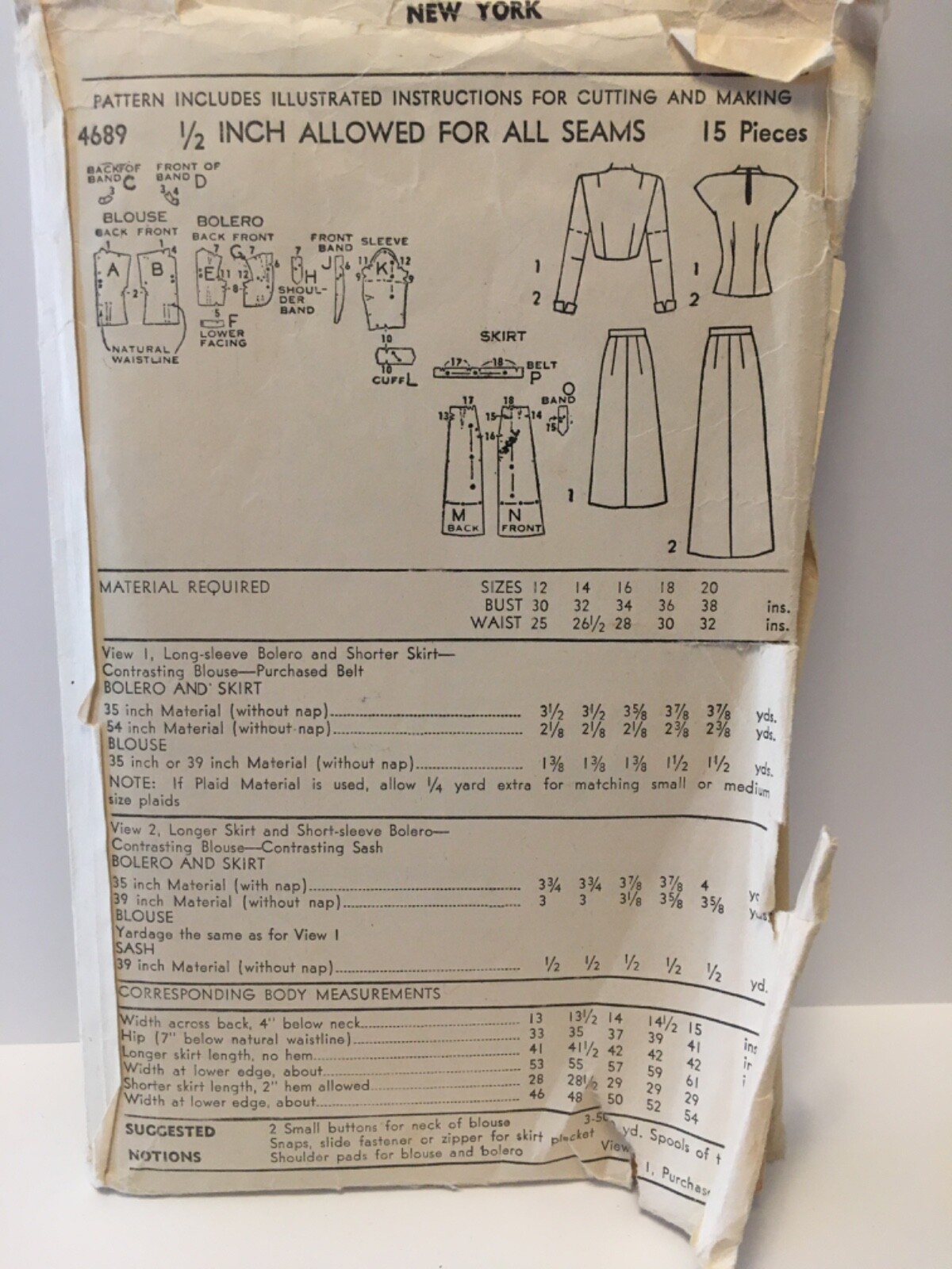 Vintage ADvance Edith Head designed day or evening Dress, Size 16, 1940s