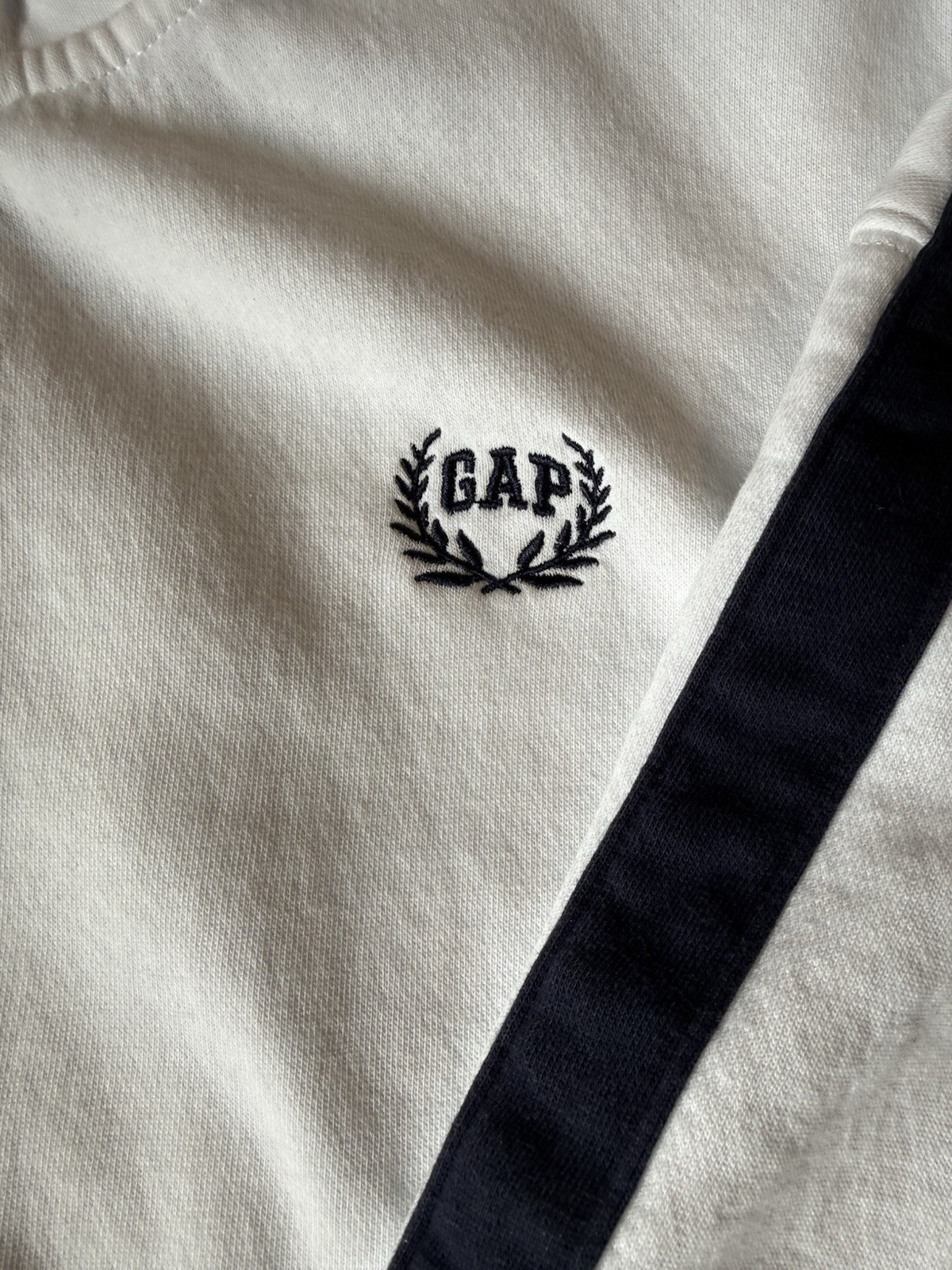 Vintage Gap Soft Track Jacket Size S White Blue Y2K Full Zip Pockets Logo