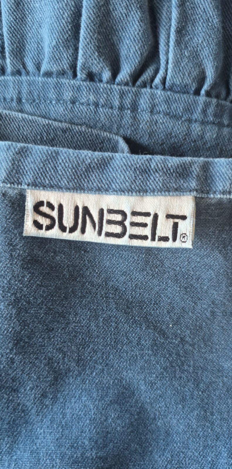 Vintage Sunbelt Noahs Ark Applique Denim Jumper Dress 90s Cottagecore M Folk Art
