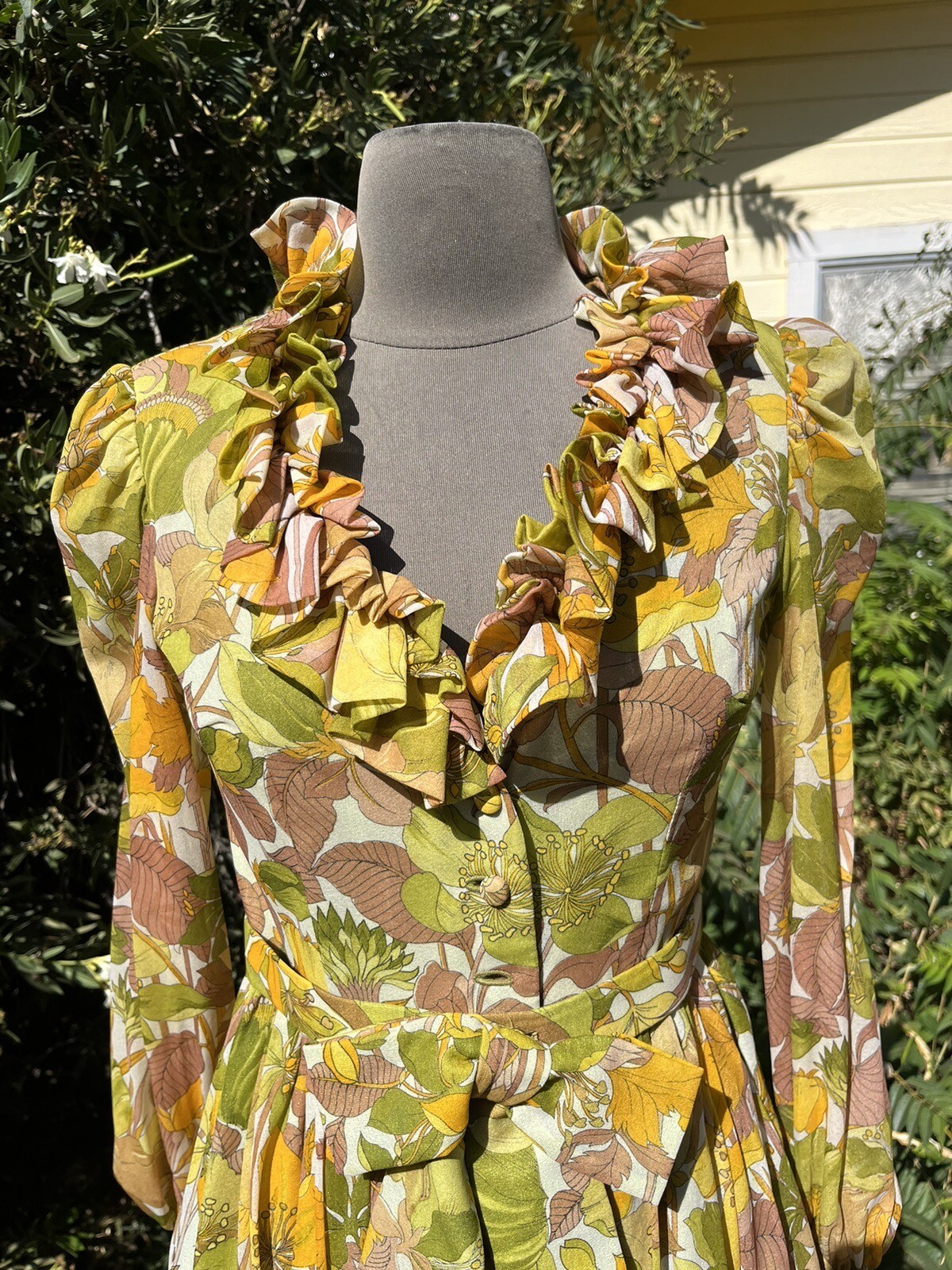 Vintage 1960’s Handmade Chiffon Garden Tea Party Ruffled Dress