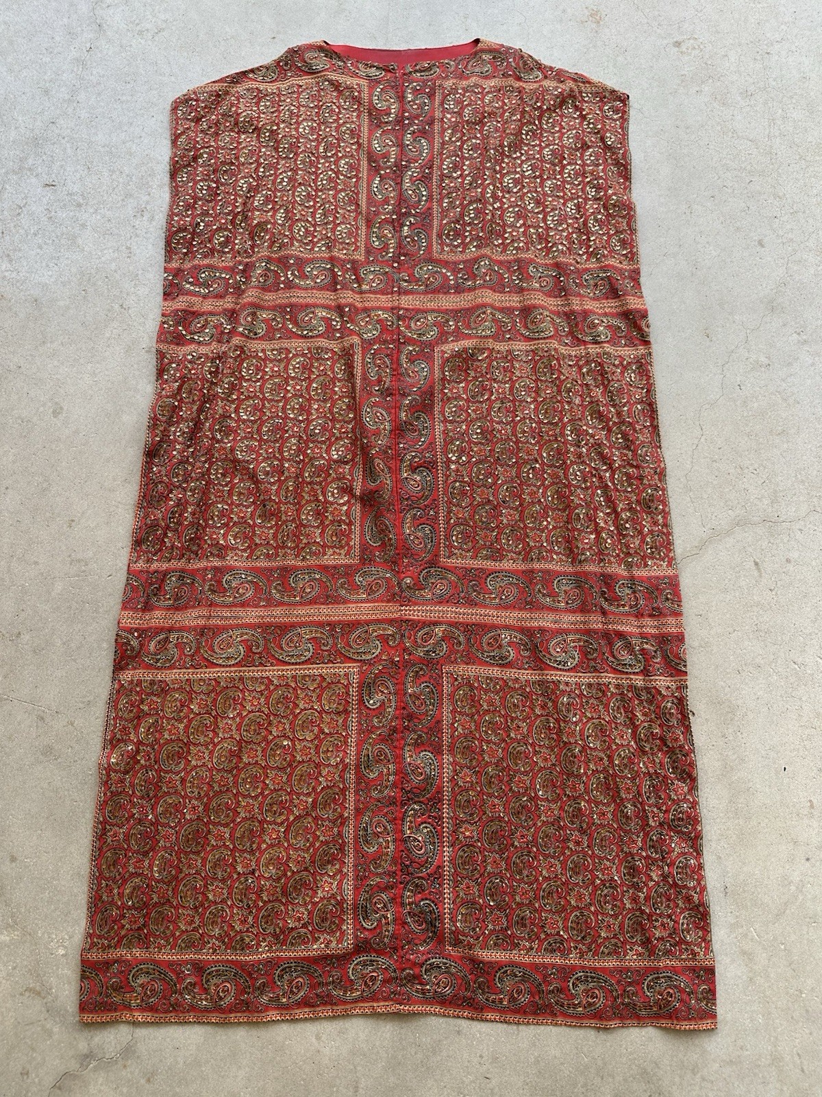 1960s Tipicano Sequined Caftan Hostess Dress Maxi Tunic Resort Sparkle 70s VTG