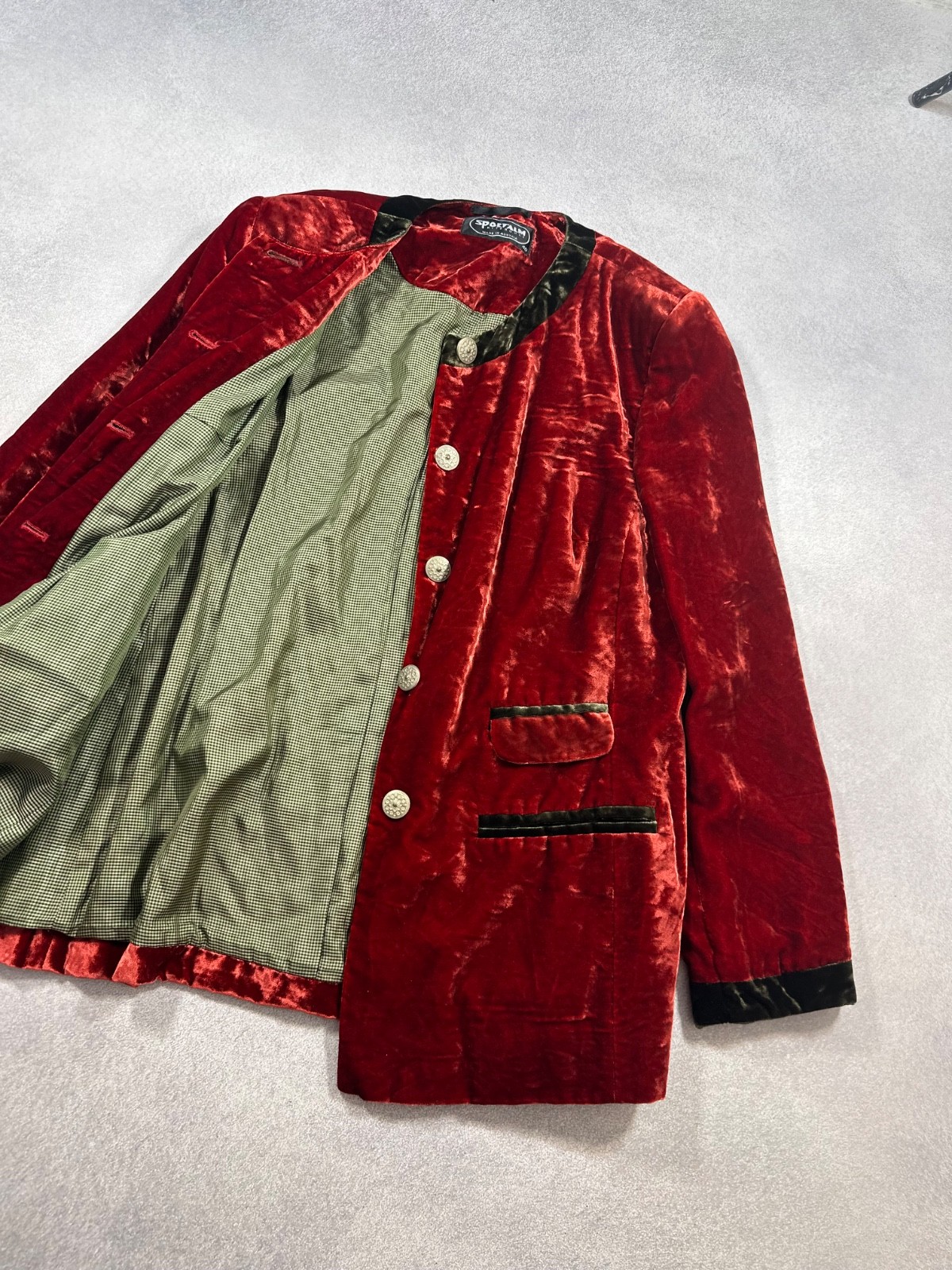 Vintage Sportalm Kitzbühel Velvet Dirndl Style Suit Set Austrian 80s EU 40 L