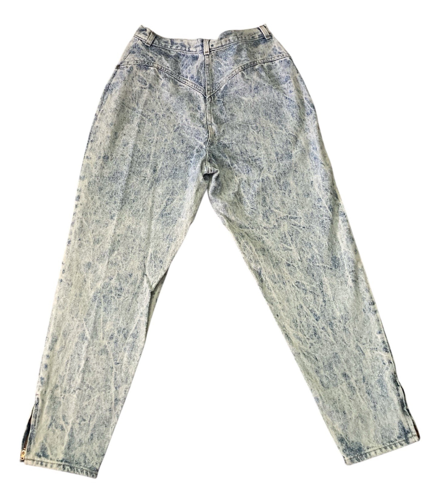 Vintage 1980s PS Gitano Acid Wash Jeans High Rise Ankle Zip Waist 30”