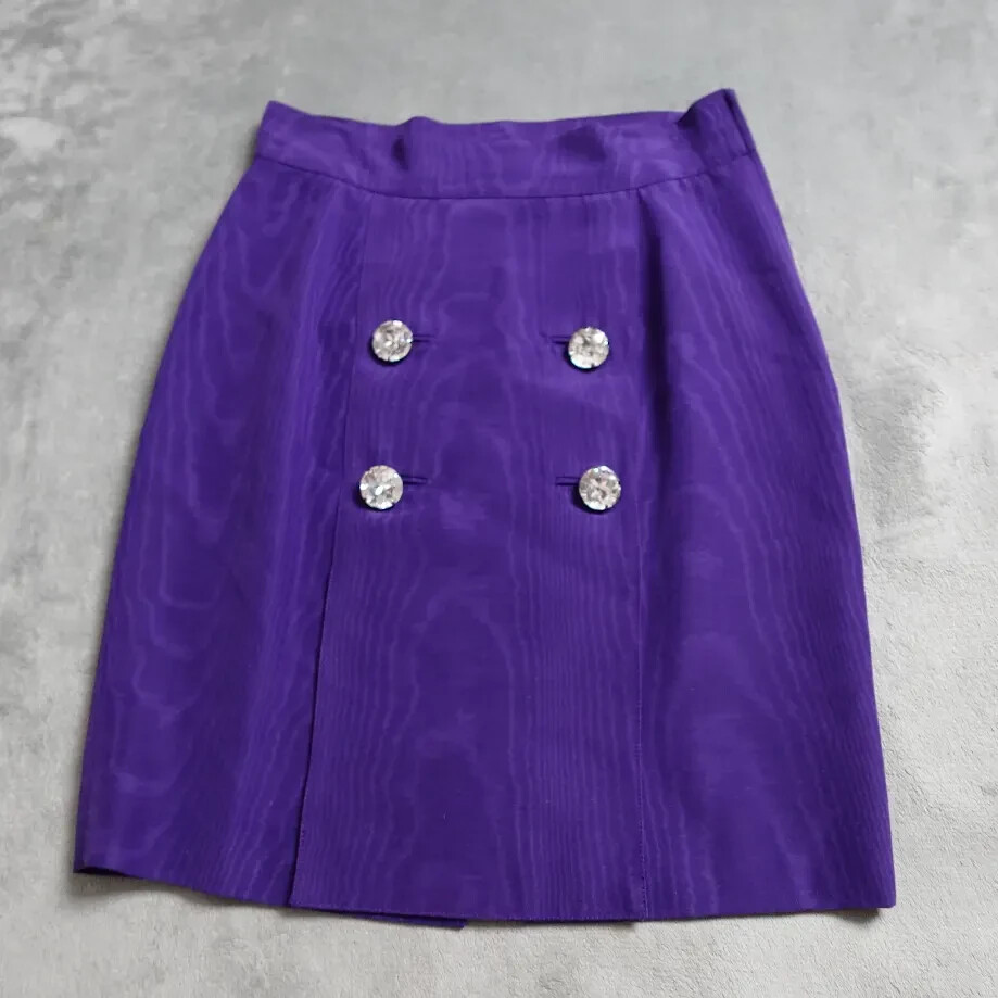 Vintage Genny Electric Purple Grape Satin Skirt Women’s Made in Italy for Neiman