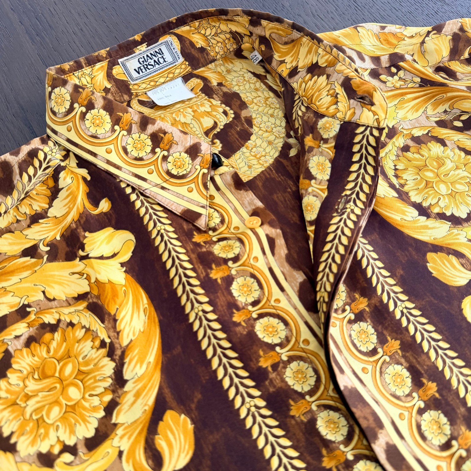 GIANNI VERSACE silk shirt Wild Baroque print from S/S 1992