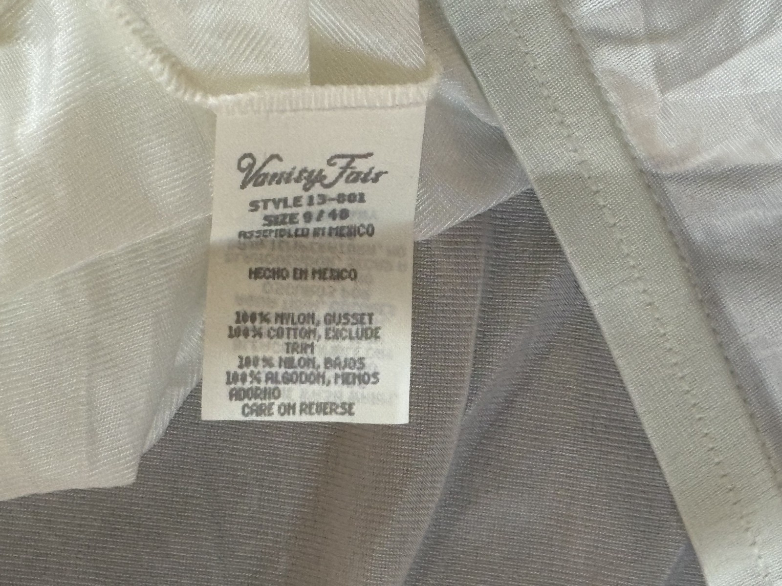 Vanity Fair 9/2XL Lace Hip White SATIN Full Brief Panties #13801 Vintage NWT