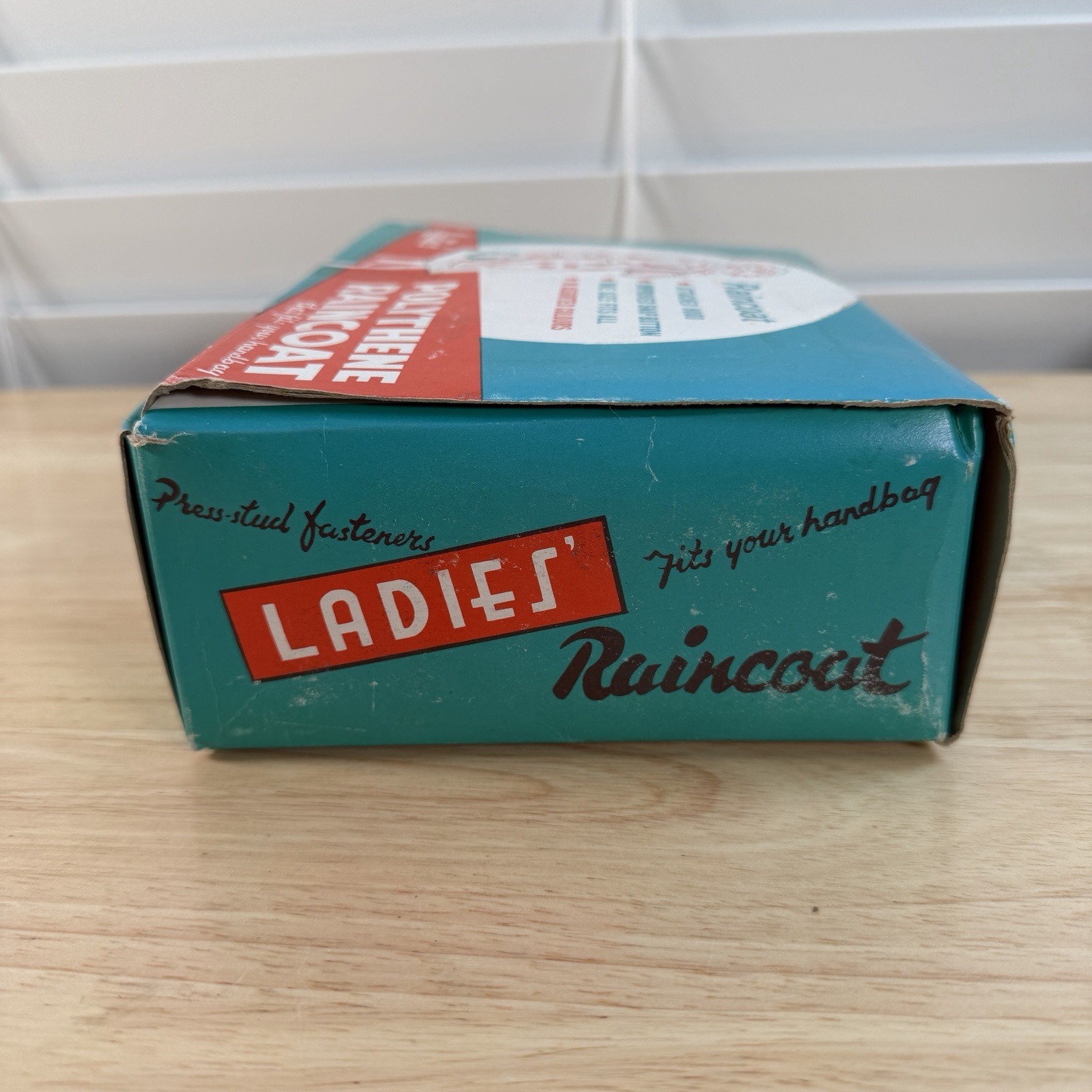 Vtg Ladies Polythene Raincoat Counter Display Box Sealed Raincoats Hong Kong MCM