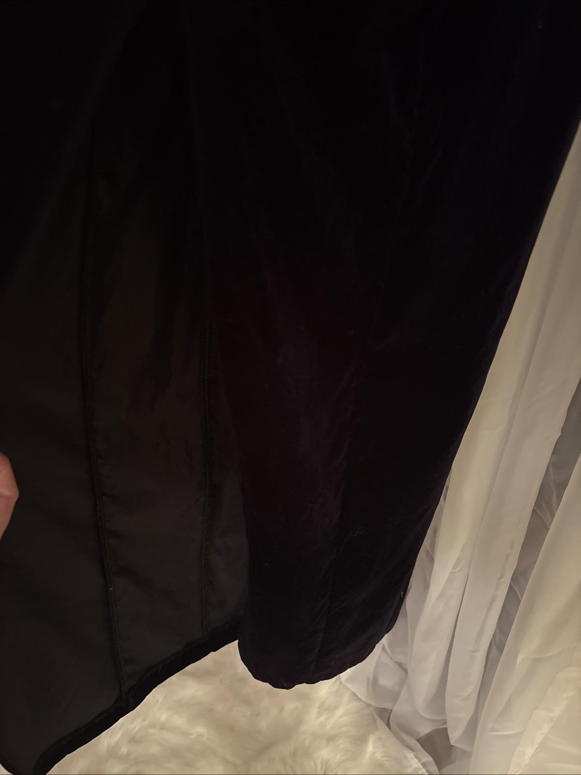 VTG L.A. Glo 90s Flattering Black Purple Rich Velvet Formal Long Slit Dress Sz 6