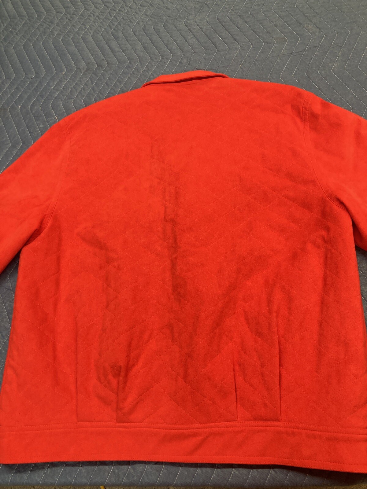 Vtg Samuel Robert by Peter Hatsi Androu Ultra Suede 14 Jacket Red Quilted Bomber