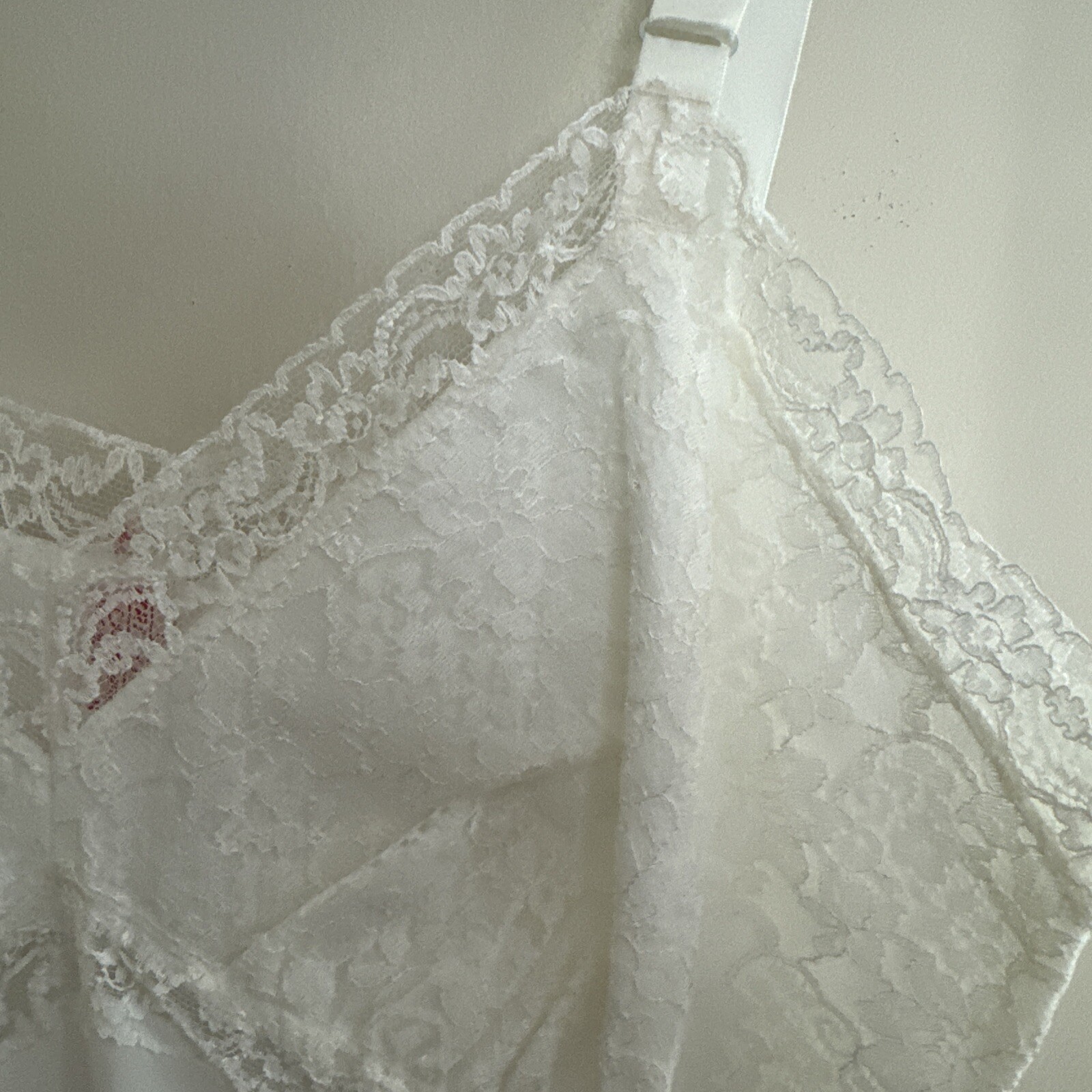 Vintage TRI-LIN Lingerie Nylon Lace Bodice Full Slip Size 34 Off White