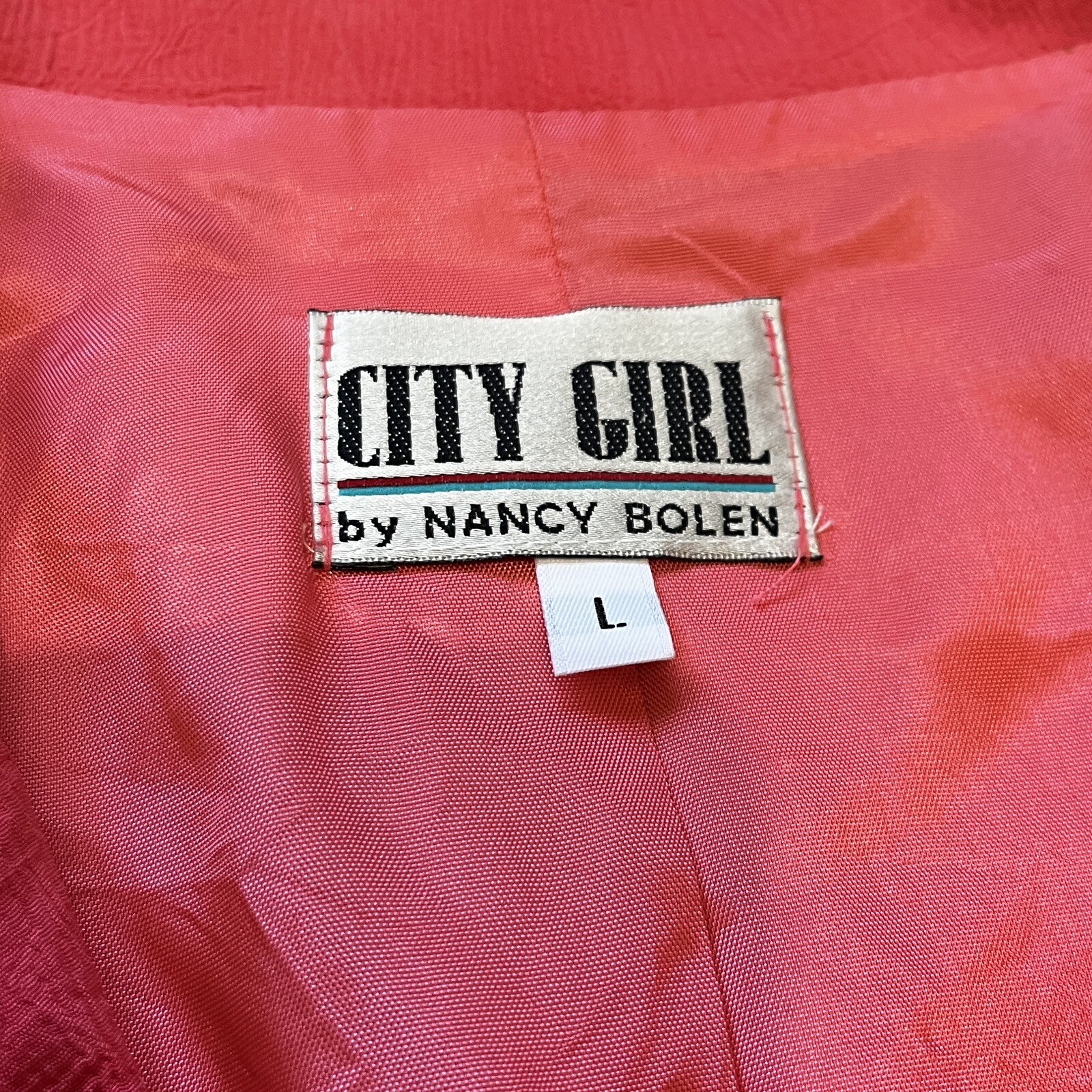 VTG City Girl By Nancy Bolen Blazer Hot Pink Women’s L EUC