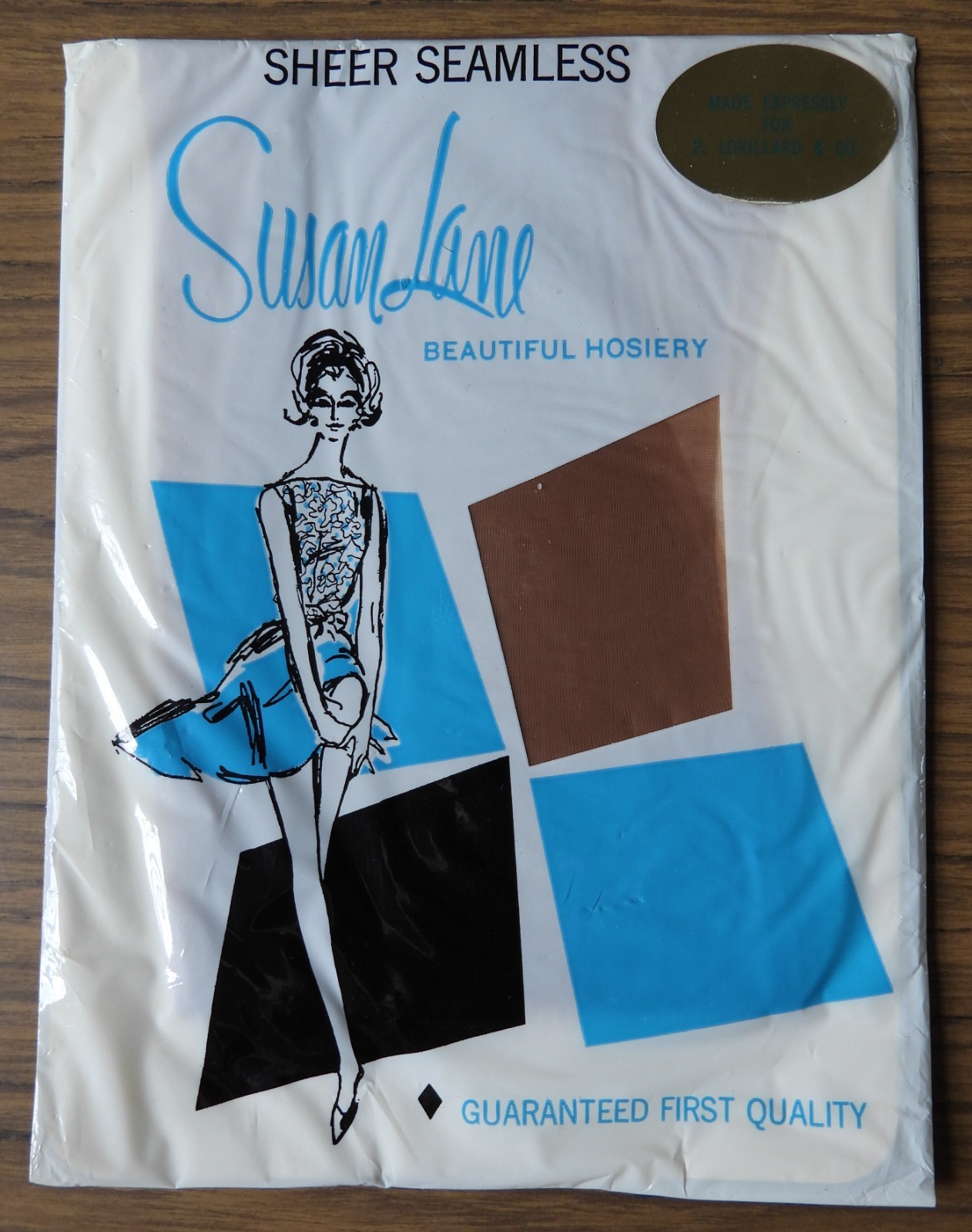1 Pair NOS NIP Vtg Susan Lane Lorillard Sheer Seamless Nylon STOCKINGS 10