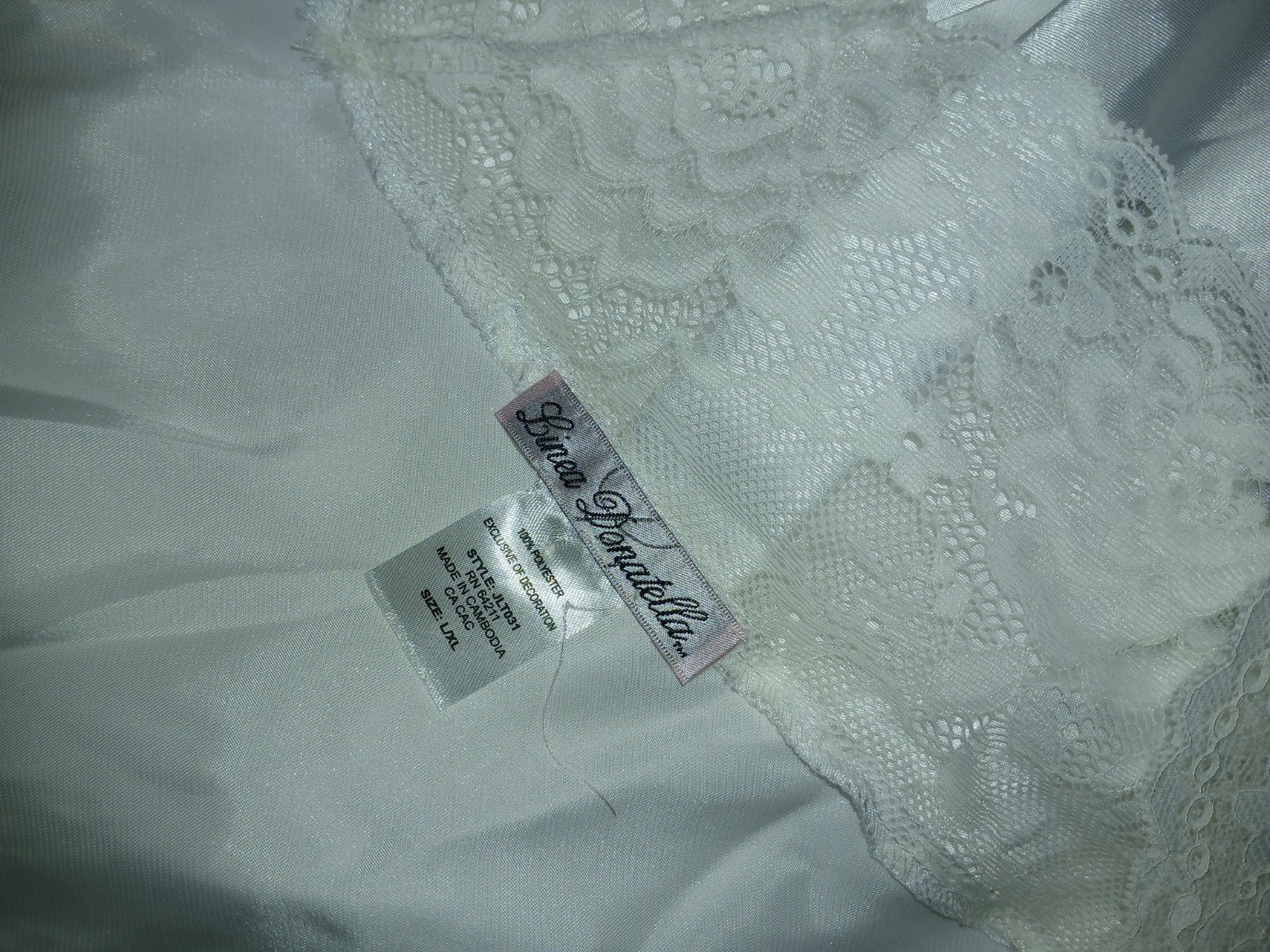 Vintage Linea Donatella White Liquid Satin Sequin Pearl Bridal Robe XL NWT