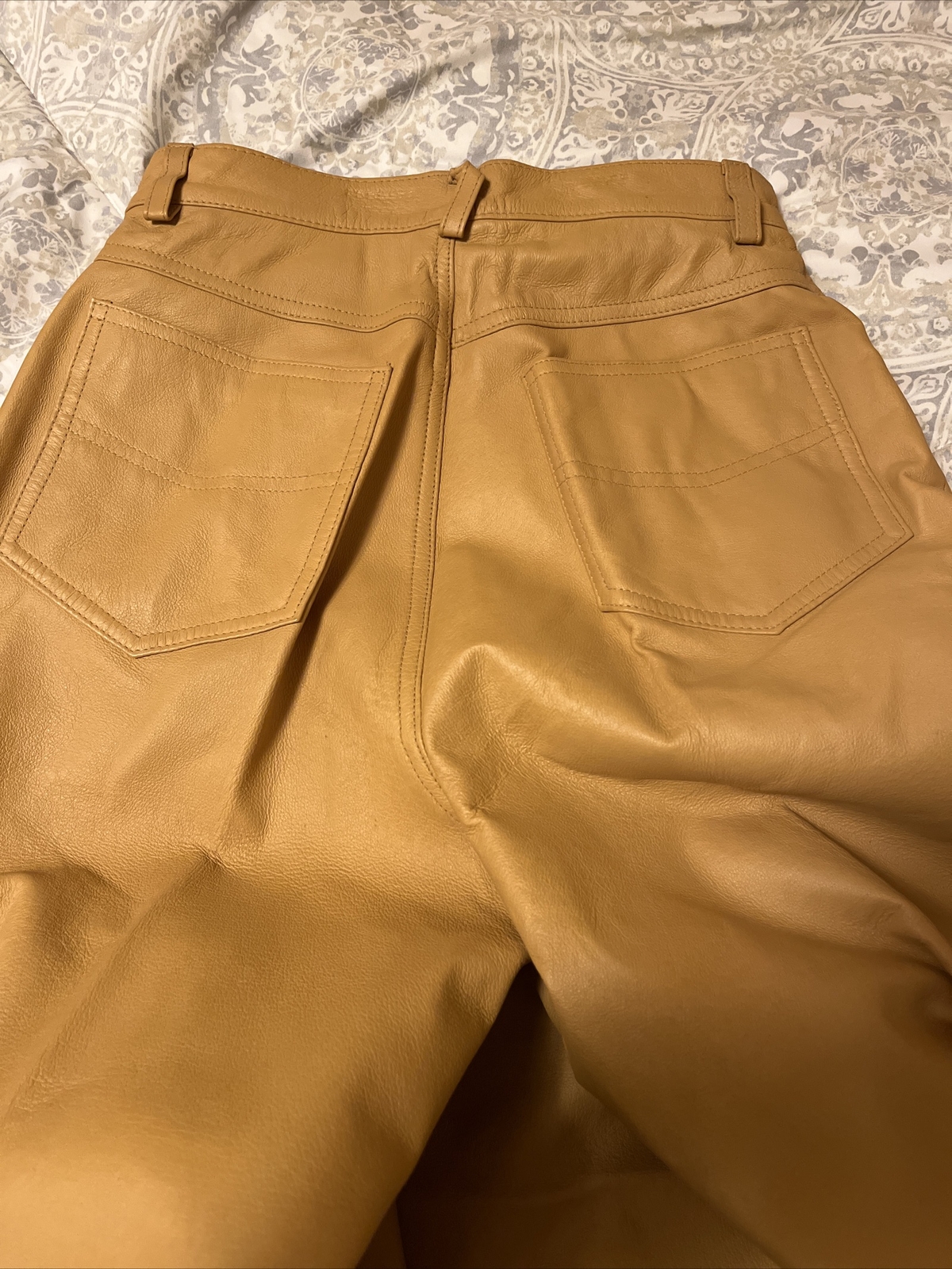 Styleworks Leather Pant/Jacket Suit Women’s Size 8 Tan Brown 80s/90s