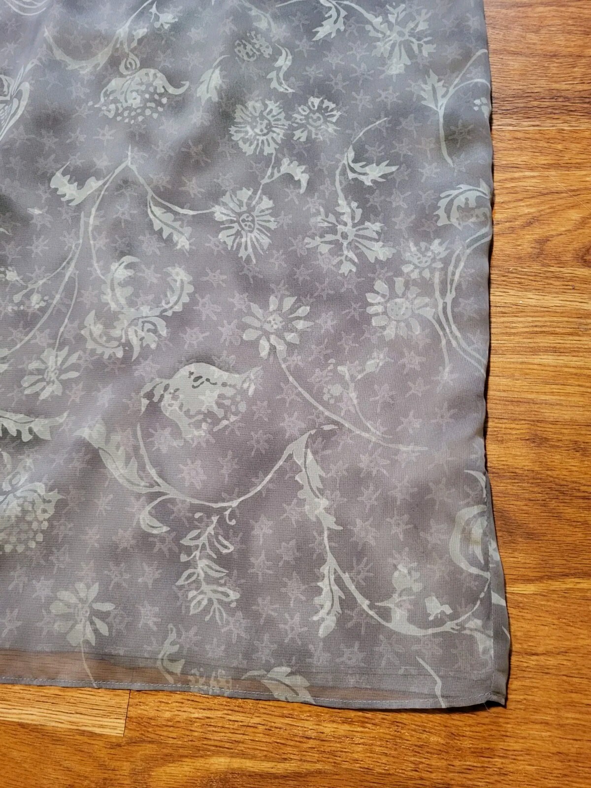 Vintage Mica Size 6 Gray Floral Midi Dress Y2K Grunge