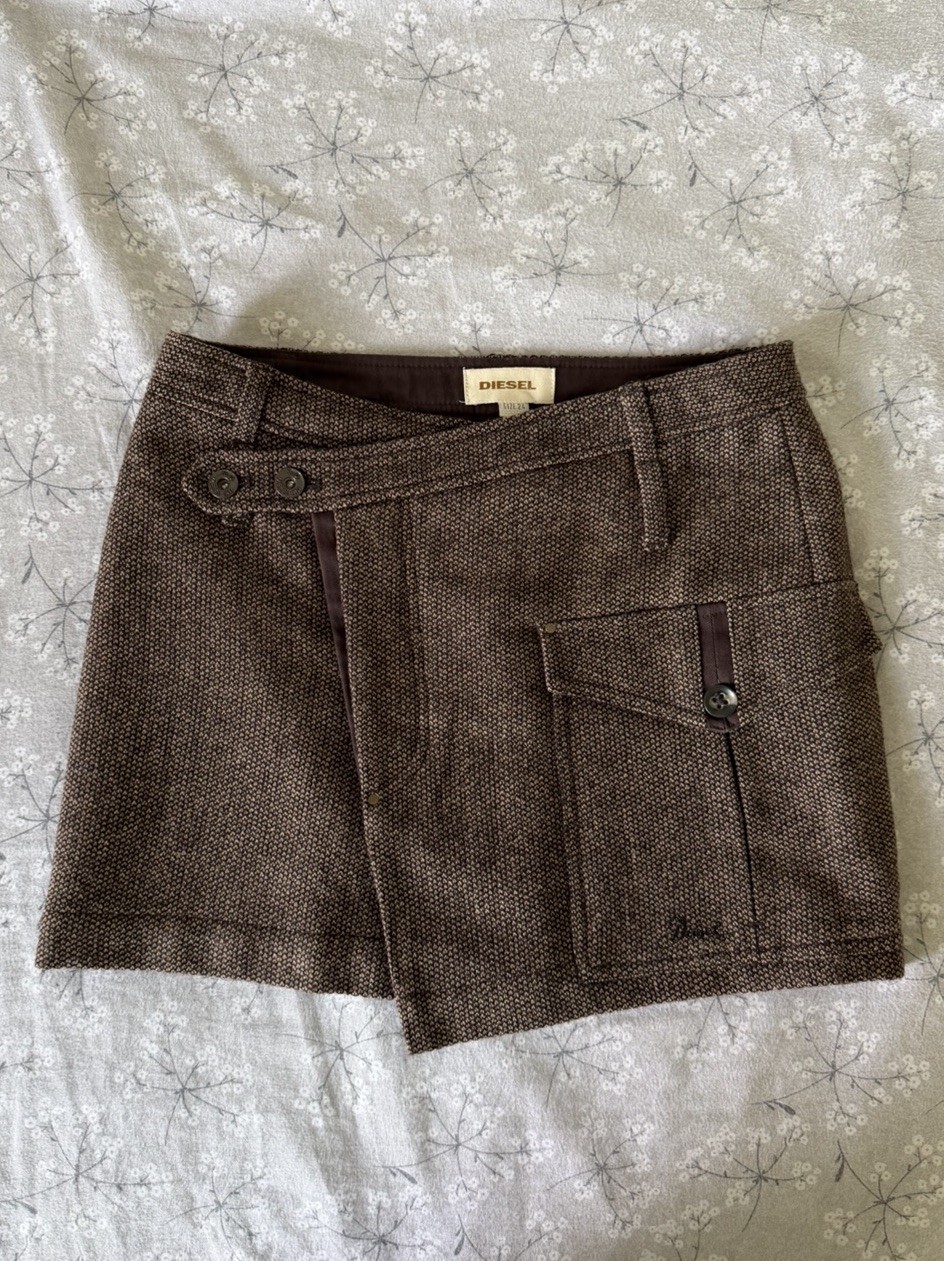 2000’s Vintage Archival Diesel Designer Brand Utility Mini Wrap Skirt Size XS