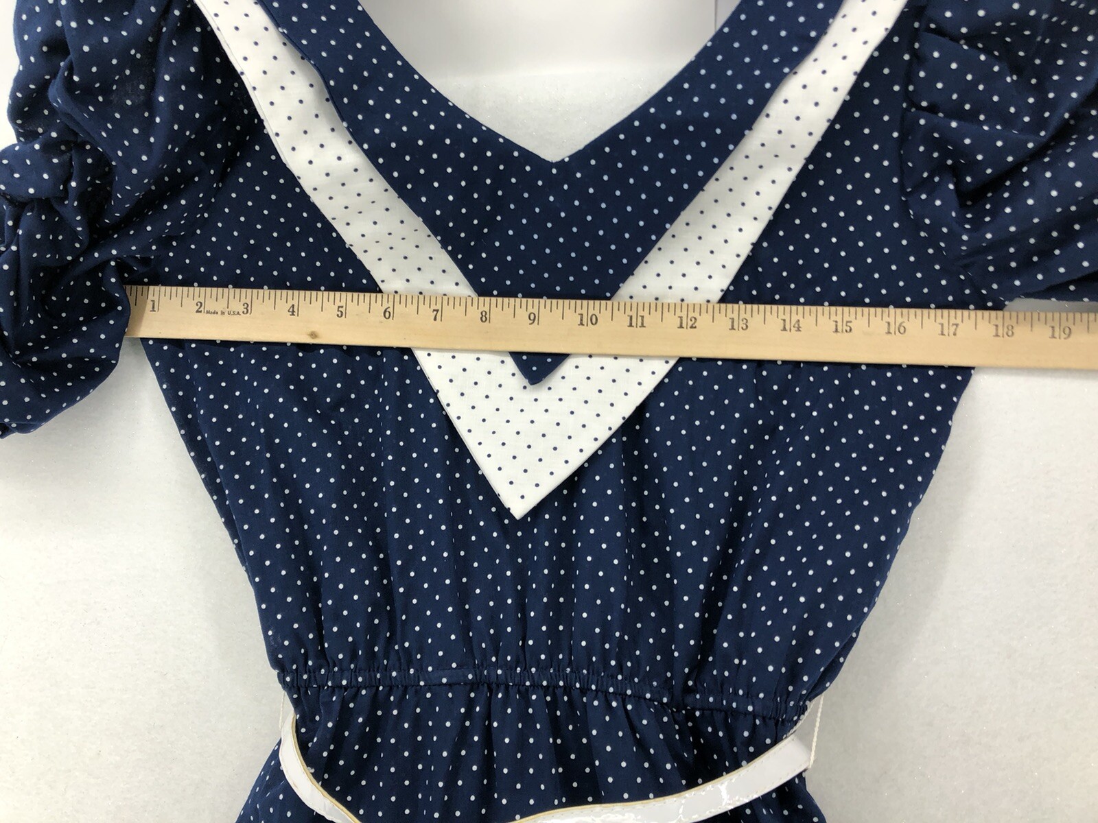Vtg D. B. A. – L.A. Dress Womens Size 7 Polka Dot with Belt NWT