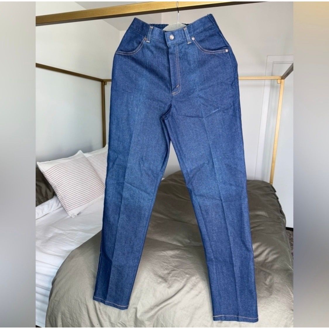 Levis High Waist Jeans Womens 10 25 27 X 32 Vtg White Tab Blue Tapered Mom Denim