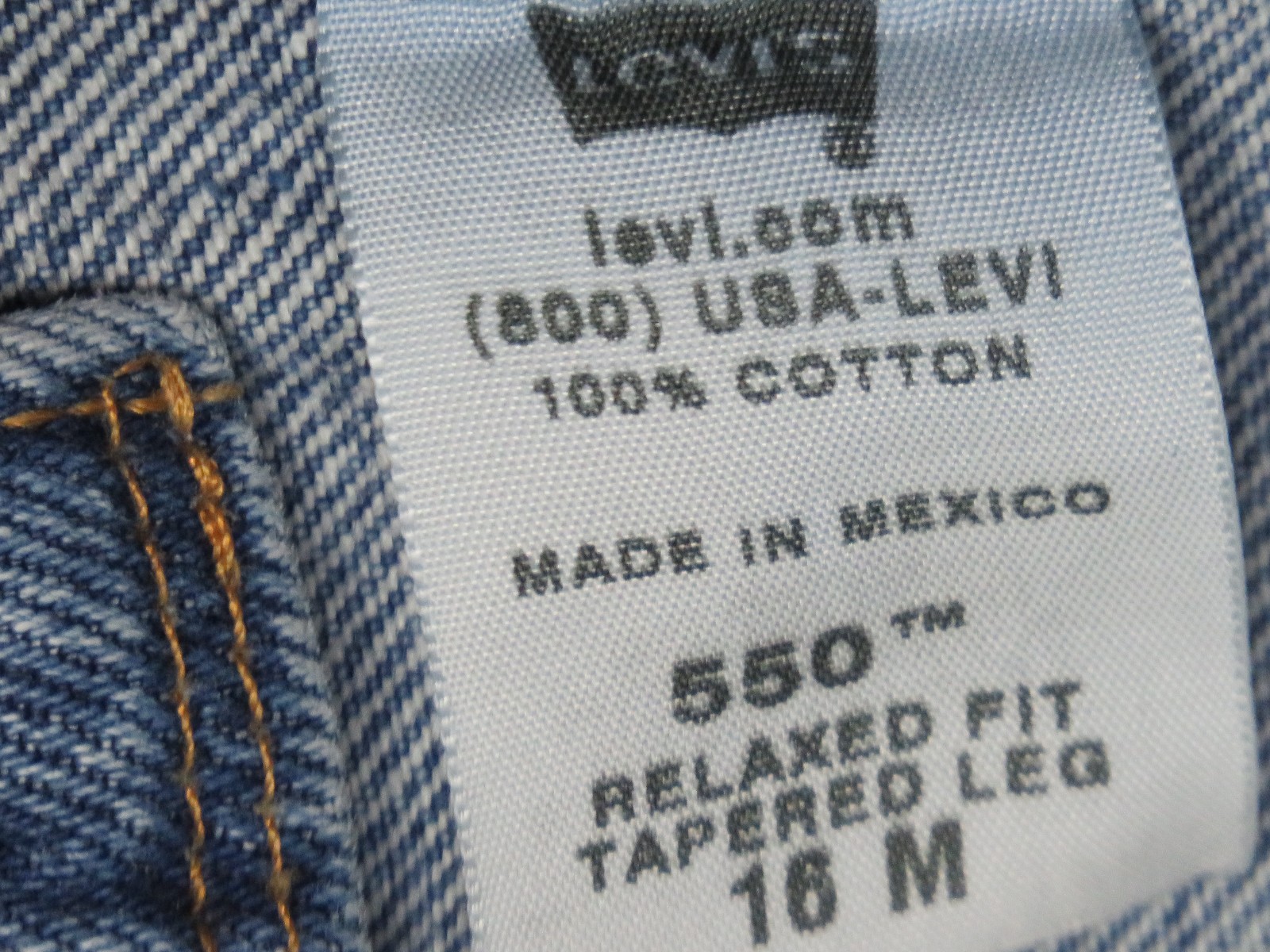 LEVIS BLUE JEAN WOMENS 550 16 MED (36×30) RELAXED TAPER COTTON DENIM VTG 2003