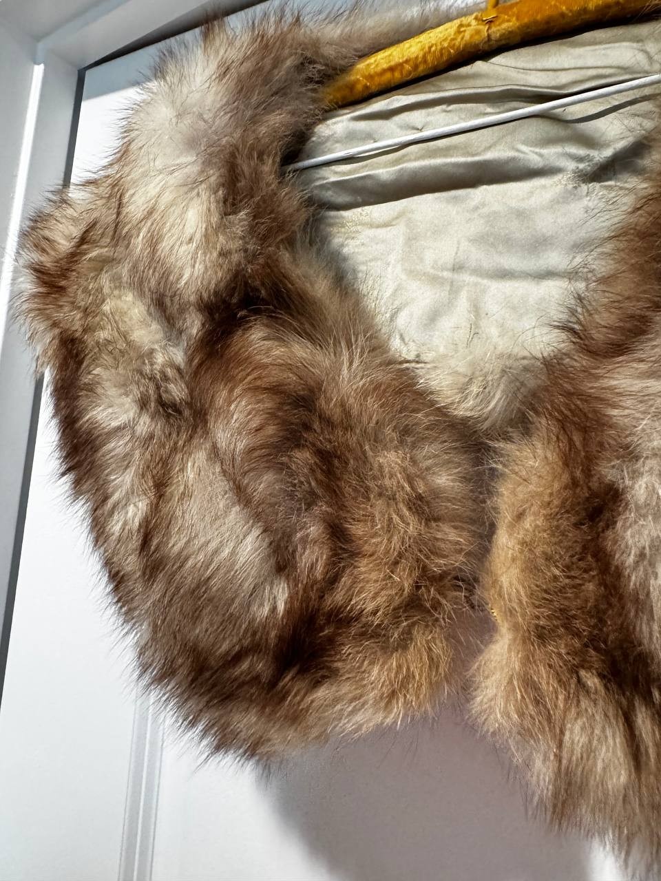 Vintage Real Raccoon Fur Collar – Natural Brown Fur Stole