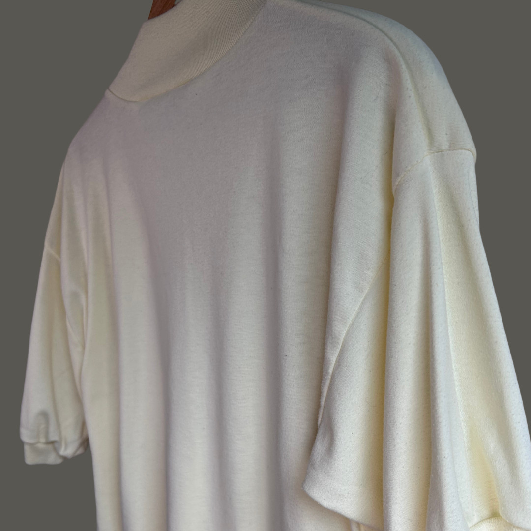 Vintage 1980s Allison Smith Mock Neck Short Sleeve Shirt