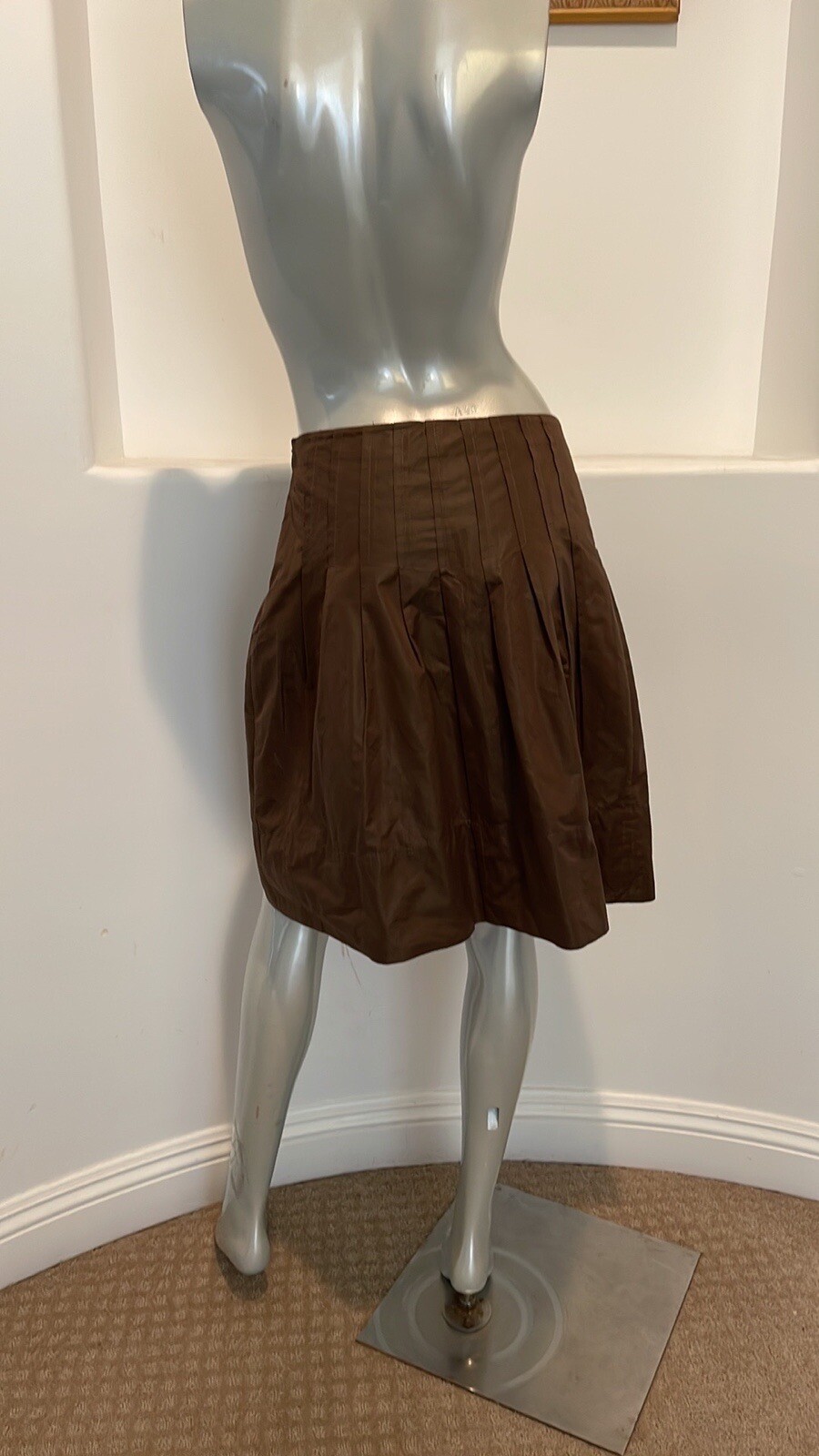 Pamela ” Edwardline” Made In Italy Vintage A-Line Mini Skirt Olive Green Size S