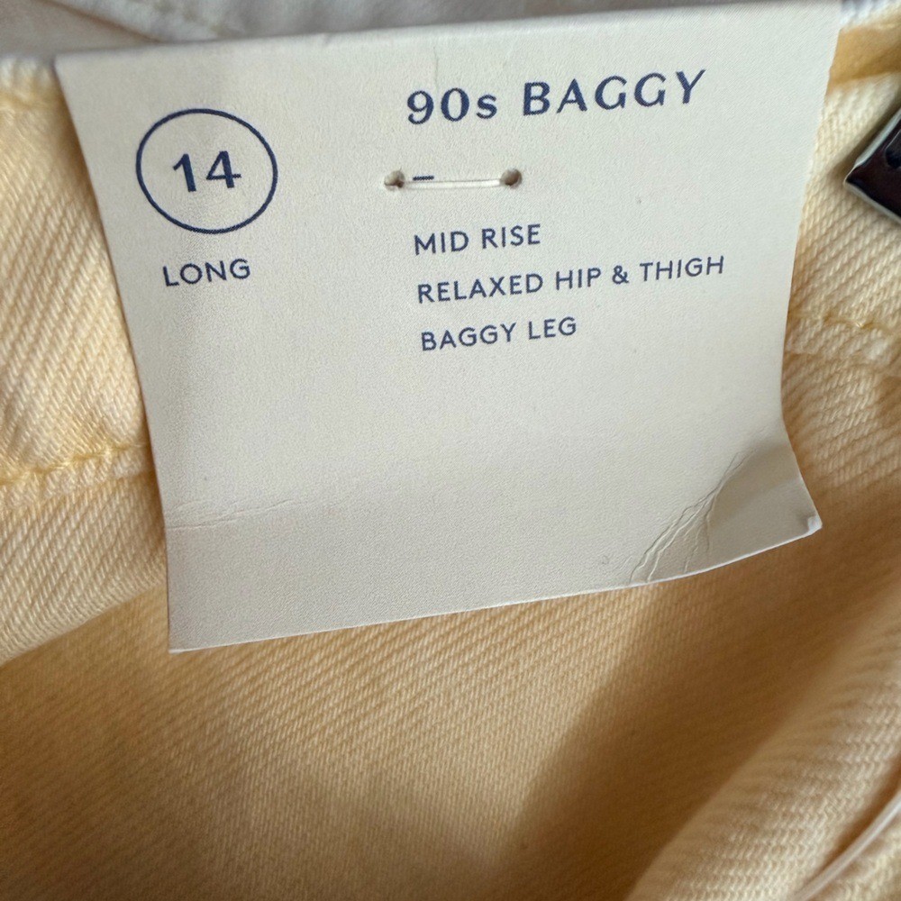 Universal Thread 90s Baggy High Rise Jeans Yellow 14L Long Vintage Fit